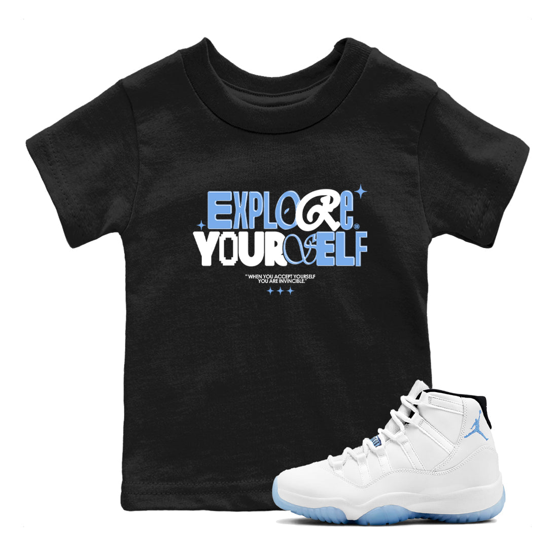 Explore Yourself snkmatch Tees Kids - Air Jordan 11 Legend Blue