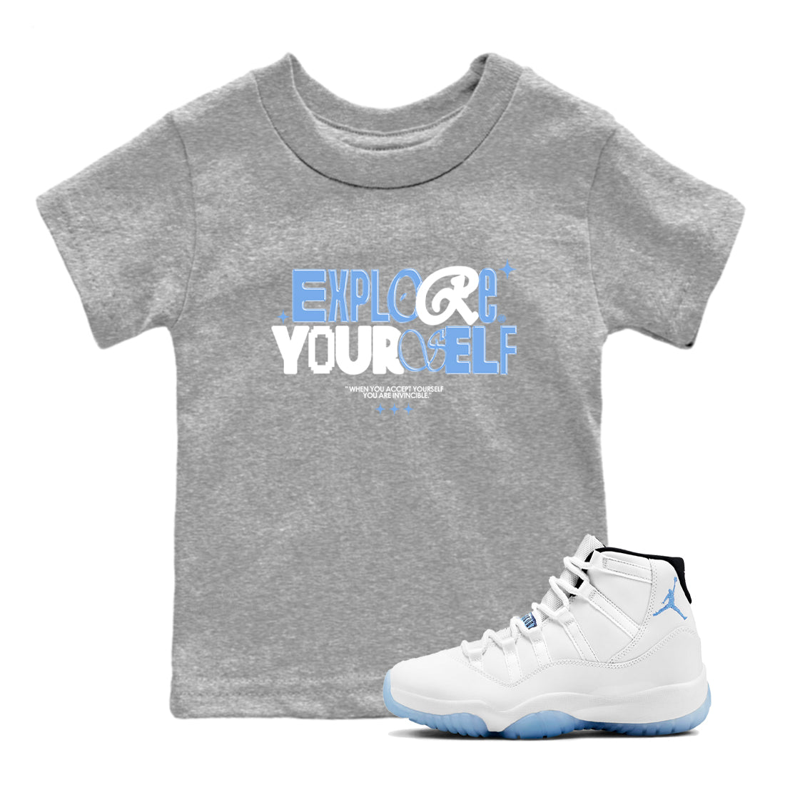 Explore Yourself snkmatch Tees Kids - Air Jordan 11 Legend Blue