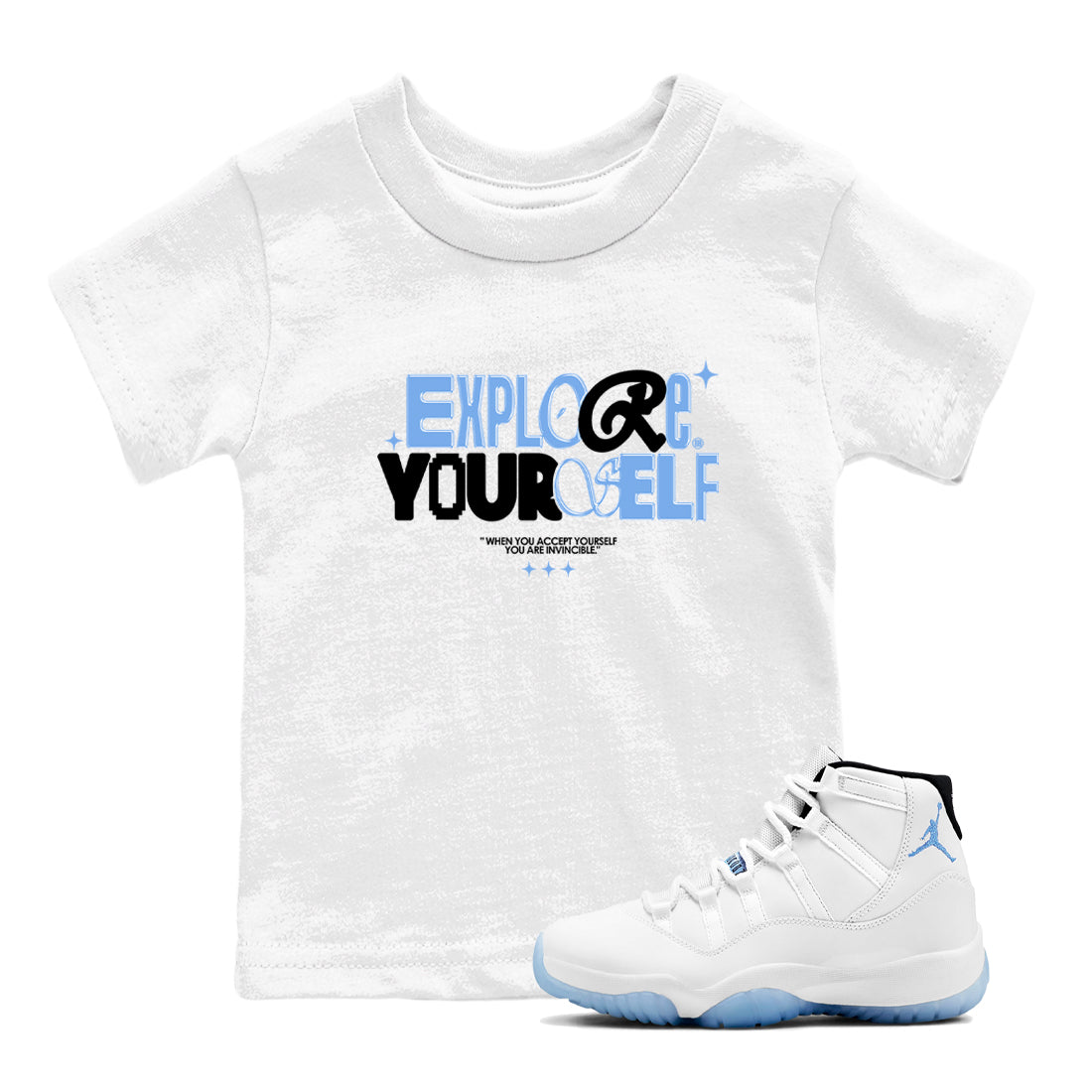 Explore Yourself snkmatch Tees Kids - Air Jordan 11 Legend Blue