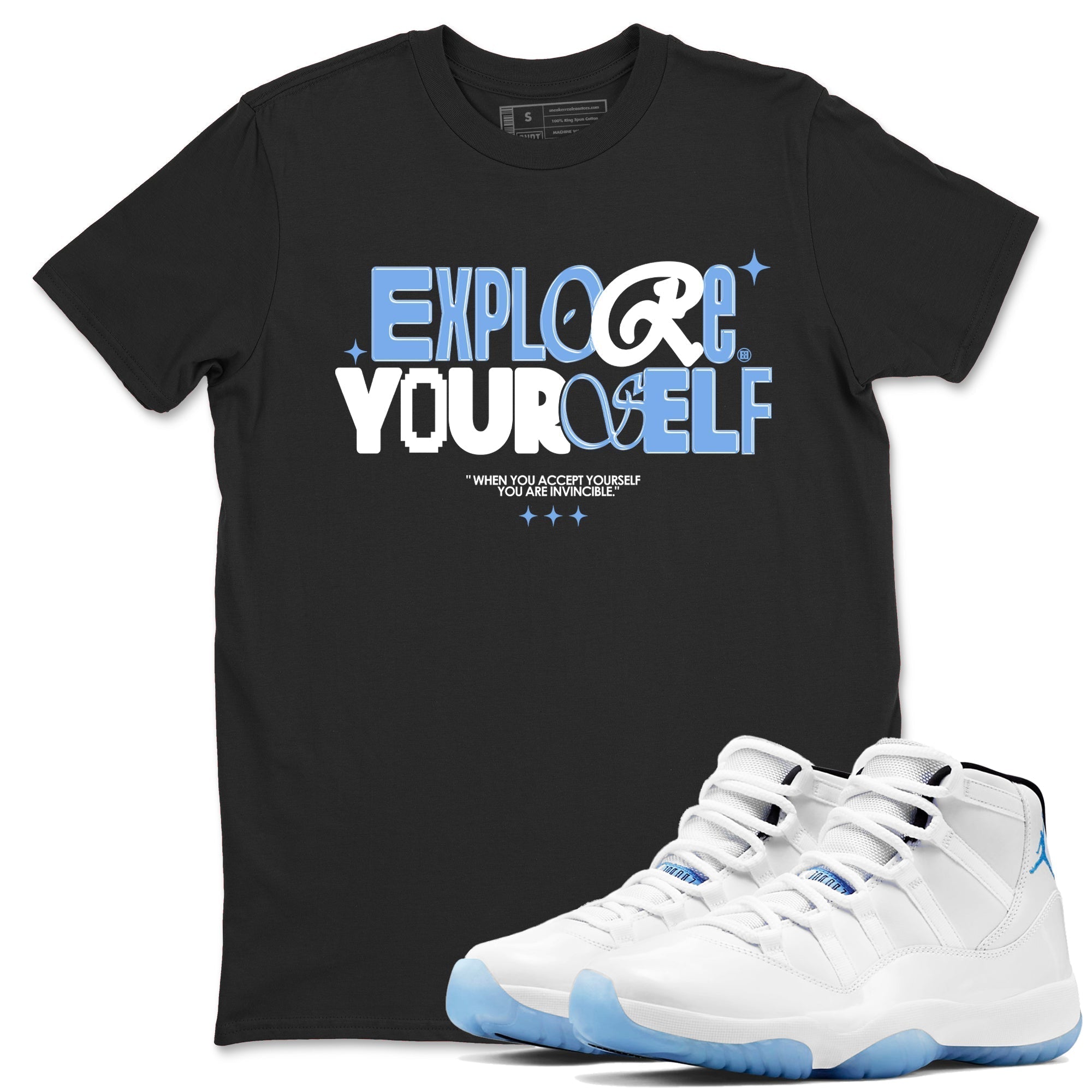 Explore Yourself snkmatch Tees - Air Jordan 11 Legend Blue