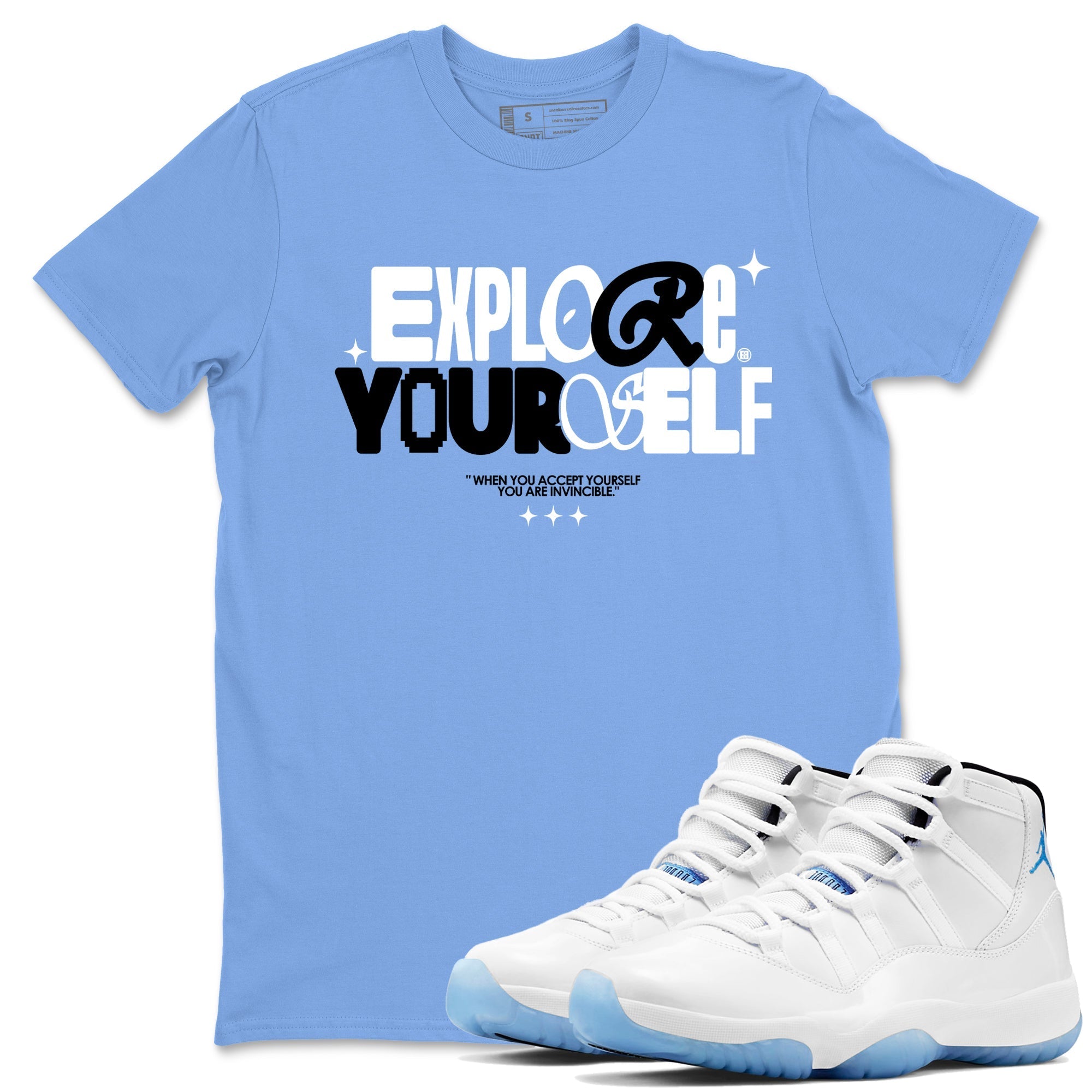 Explore Yourself snkmatch Tees - Air Jordan 11 Legend Blue