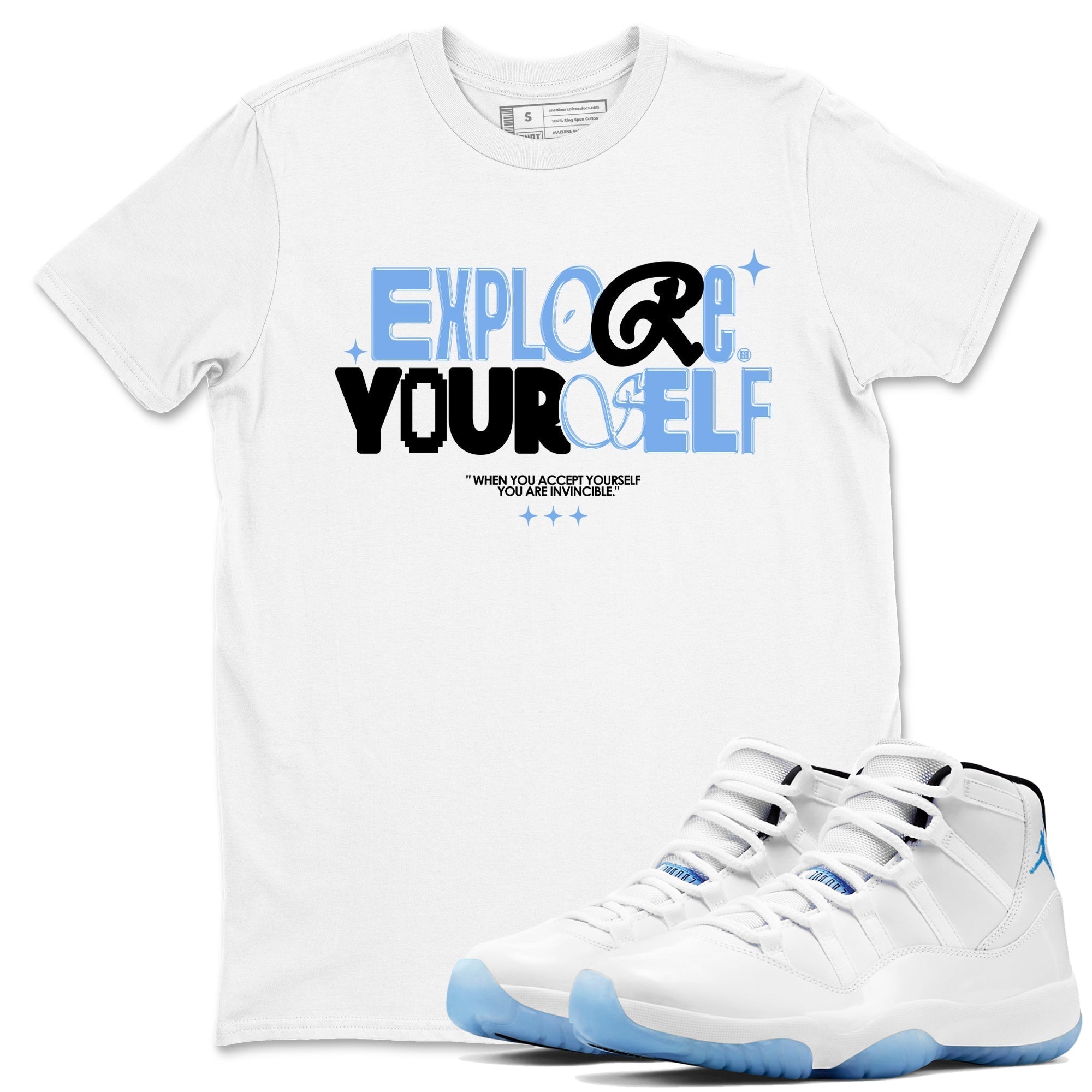 Explore Yourself snkmatch Tees - Air Jordan 11 Legend Blue