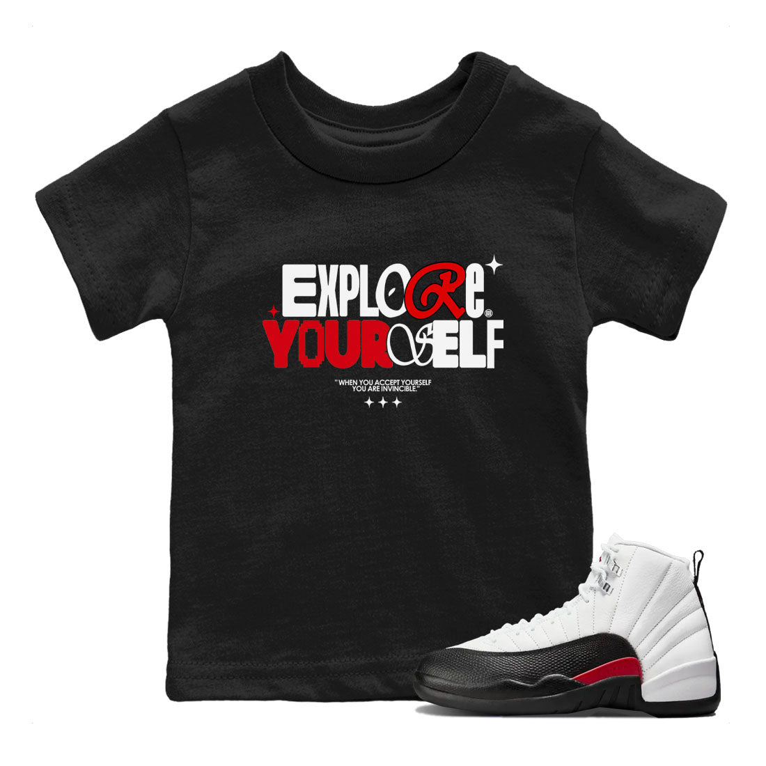 Explore Yourself snkmatch Tees Kids - Air Jordan 12 Taxi Flip