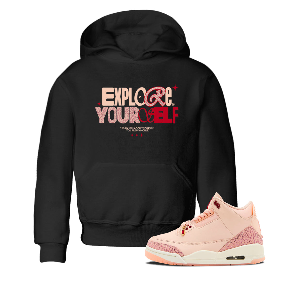 Explore Yourself snkmatch Tees Kids - Air Jordan 3 Valentines Day