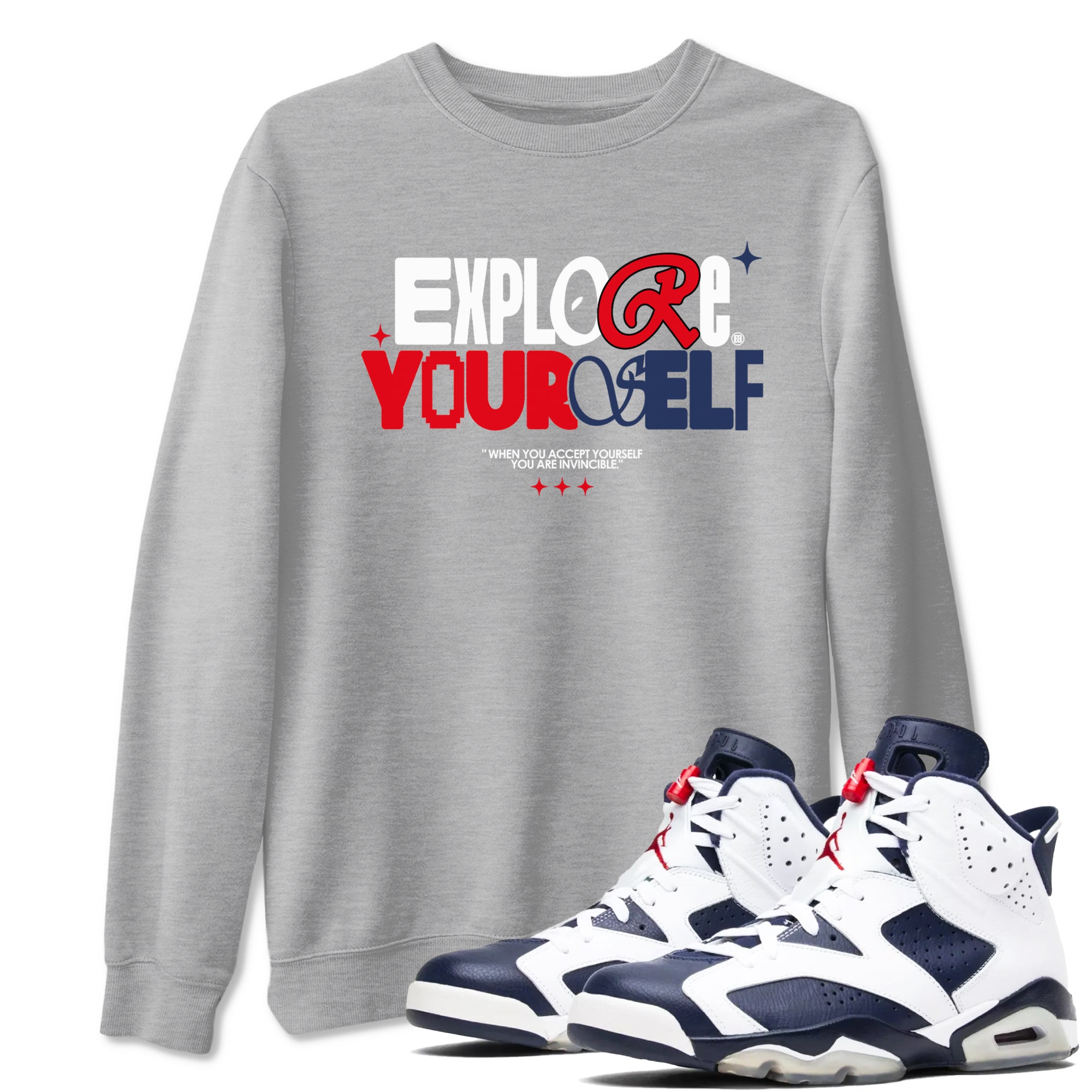 Explore Yourself snkmatch Tees - Air Jordan 6 White And Midnight Navy