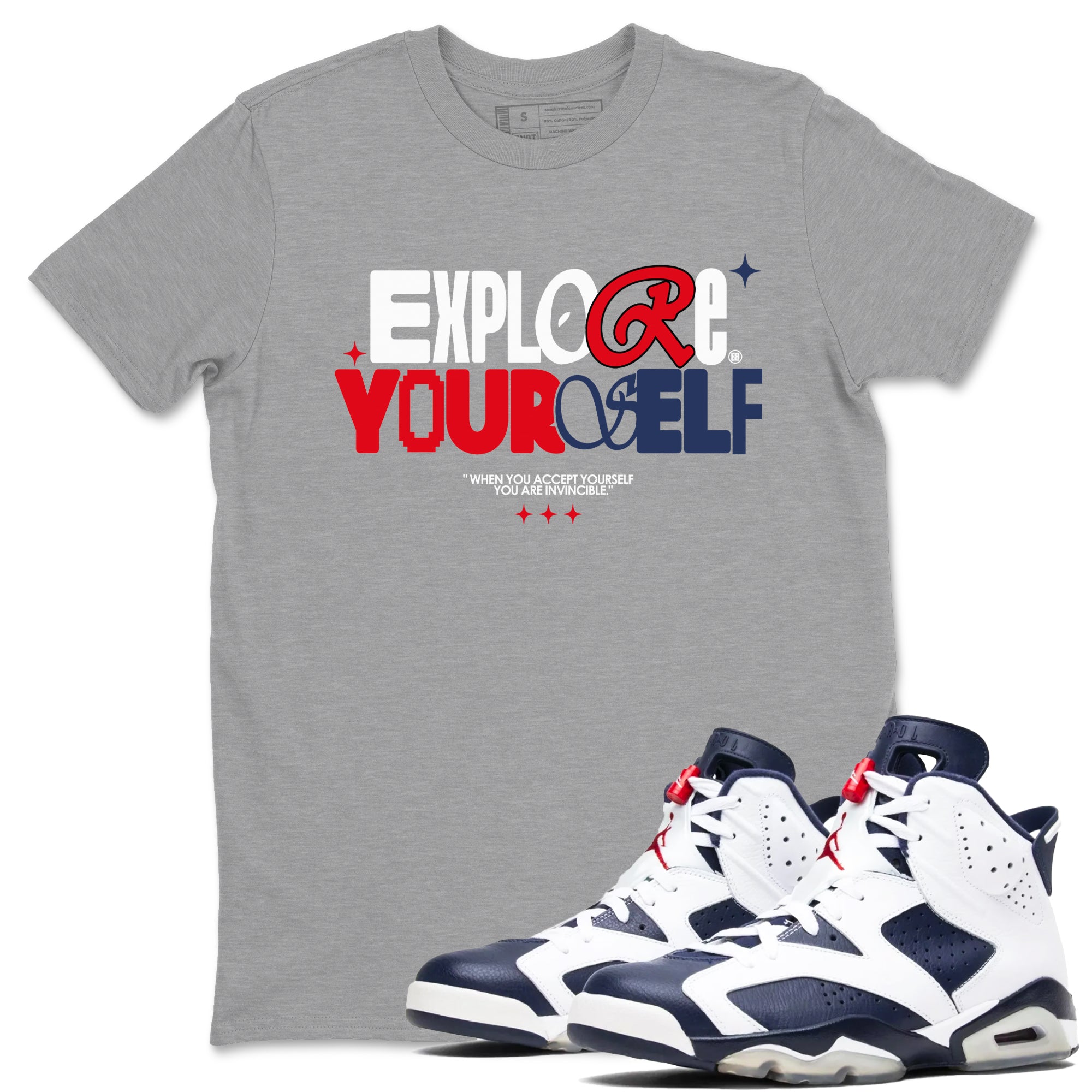 Explore Yourself snkmatch Tees - Air Jordan 6 White And Midnight Navy
