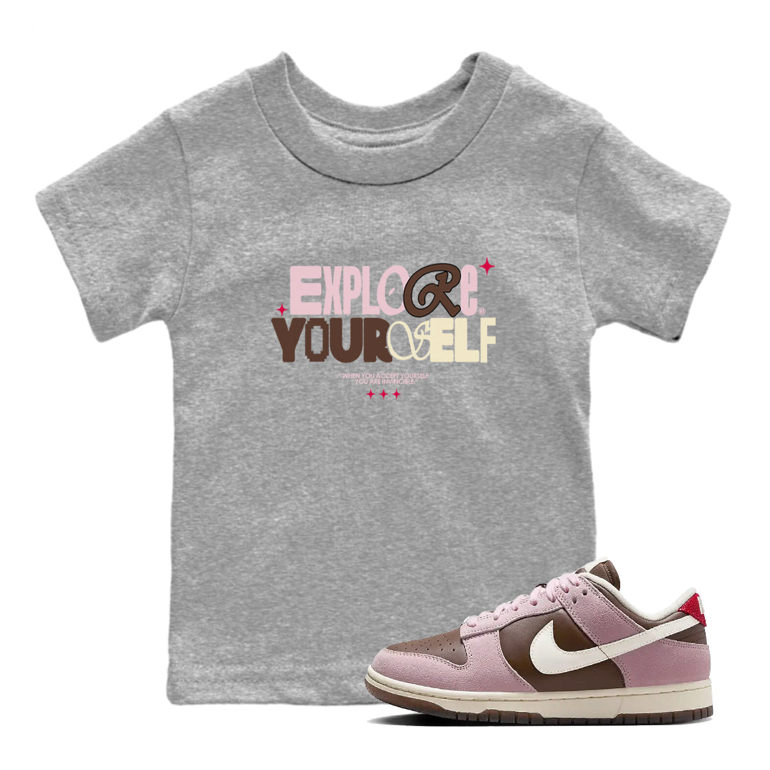 Explore Yourself snkmatch Tees Kids - Dunk Cacao Wow And Pink Foam