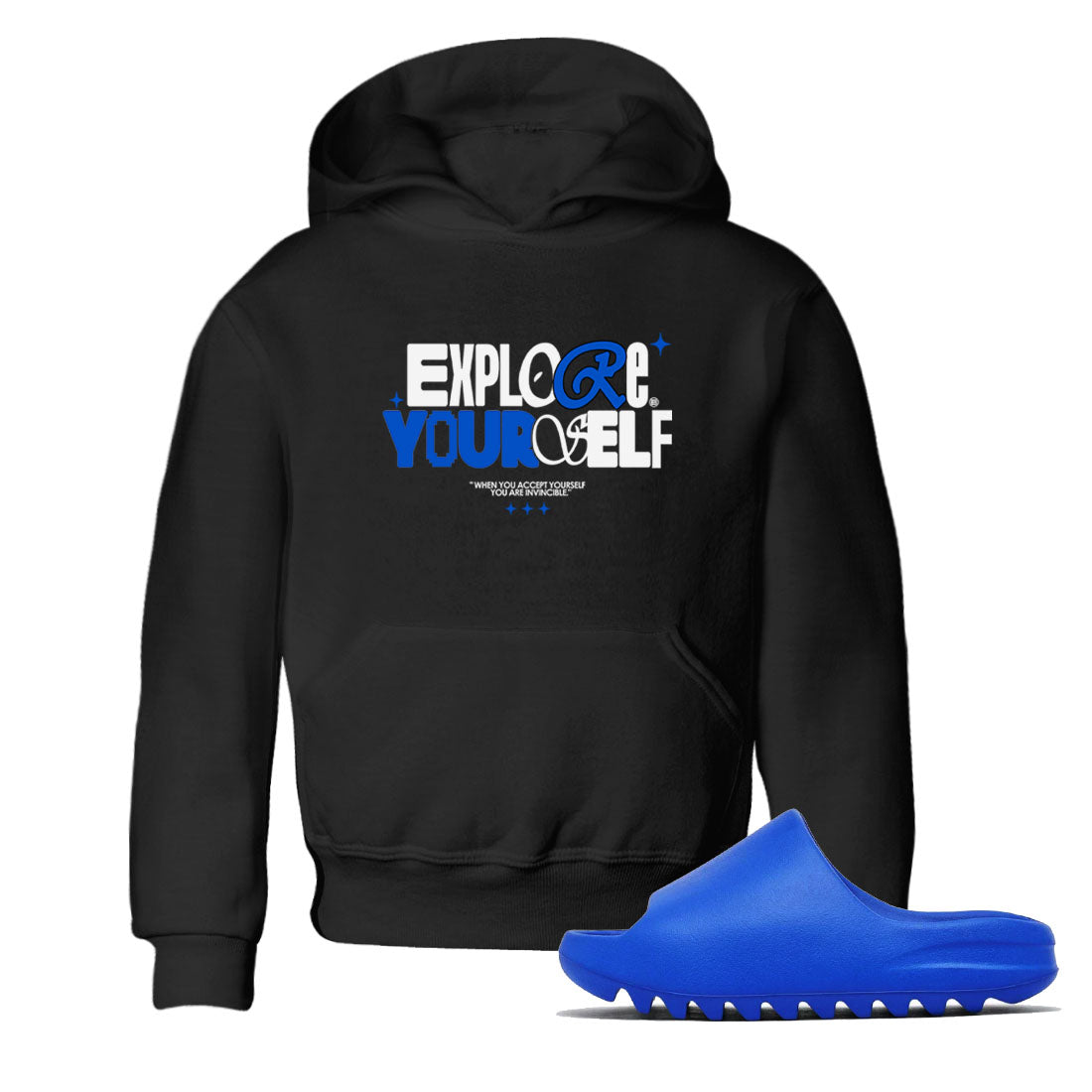 Explore Yourself snkmatch Tees Kids - Yeezy Slide Azure