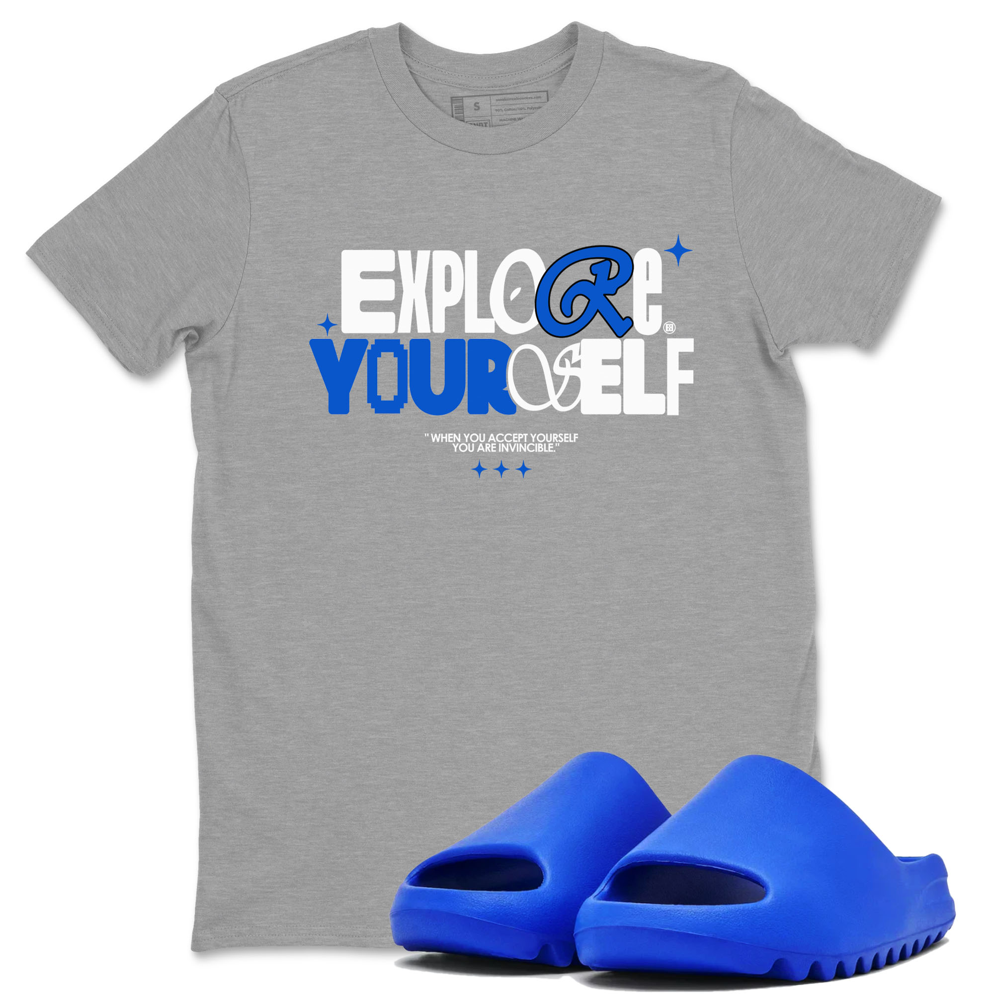 Explore Yourself snkmatch Tees - Yeezy Slide Azure