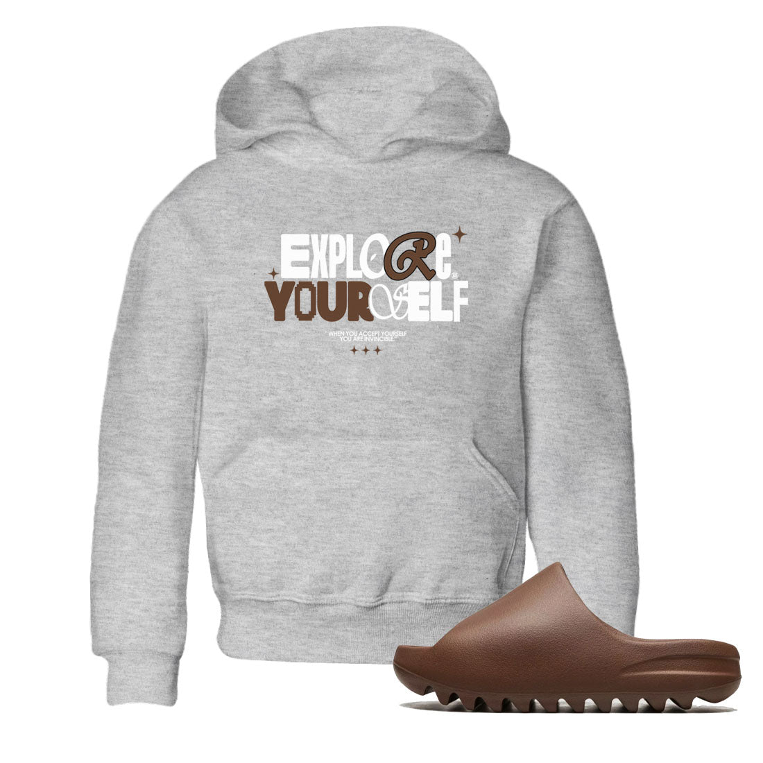 Explore Yourself snkmatch Tees Kids - Yeezy Slide Flax