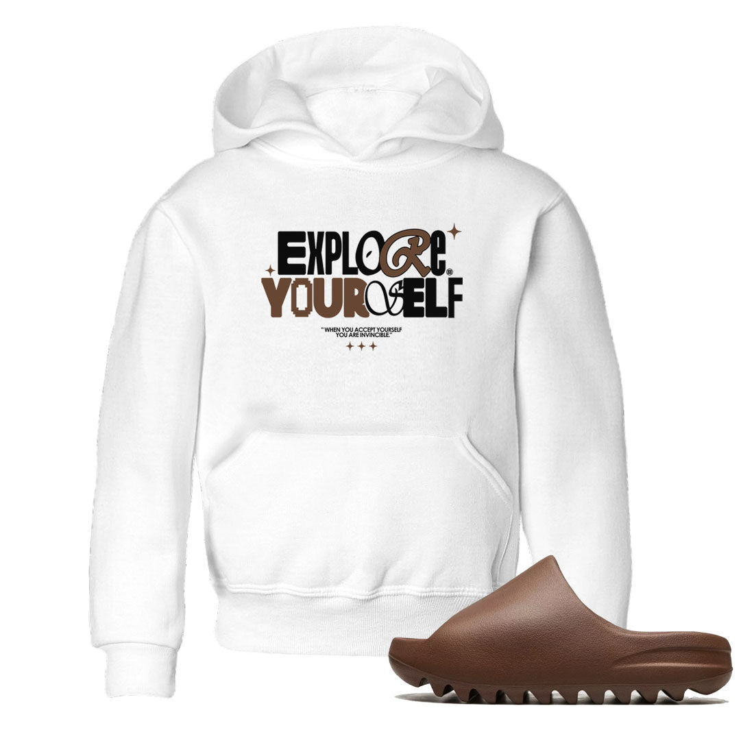 Explore Yourself snkmatch Tees Kids - Yeezy Slide Flax
