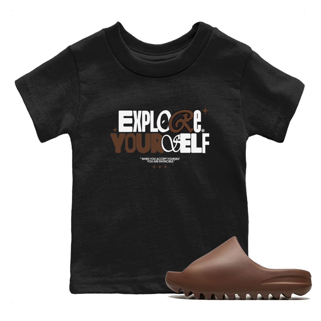 Explore Yourself snkmatch Tees Kids - Yeezy Slide Flax