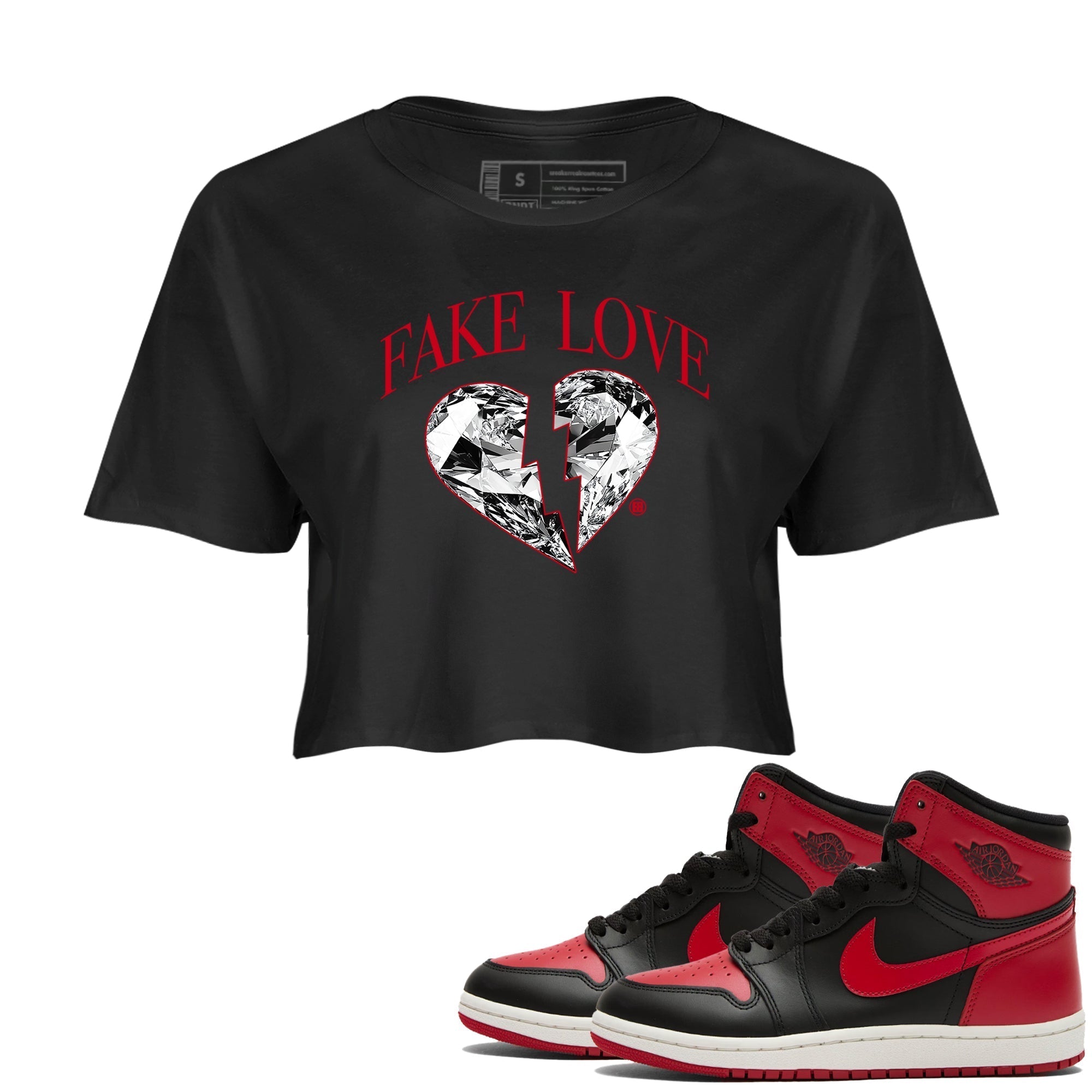Fake Love snkmatch Women's Top - Air Jordan 1 '85 Bred