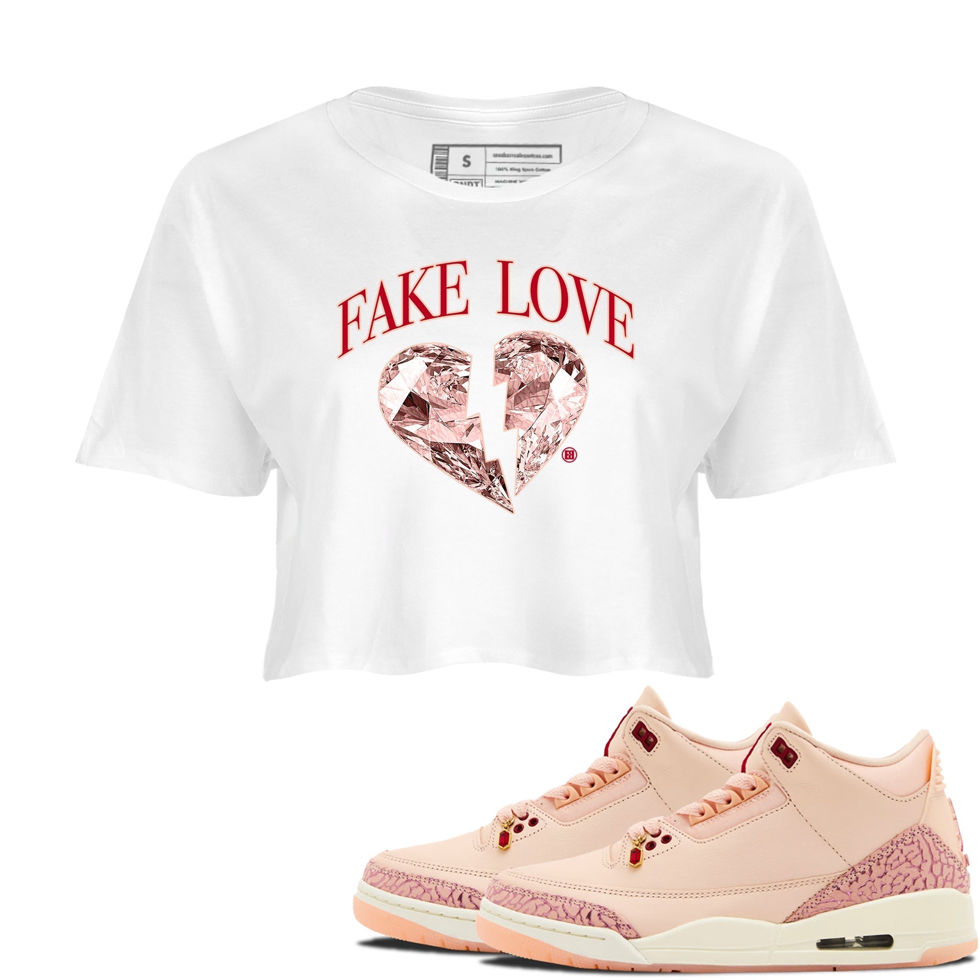 Fake Love snkmatch Women's Top - Air Jordan 3 Valentines Day