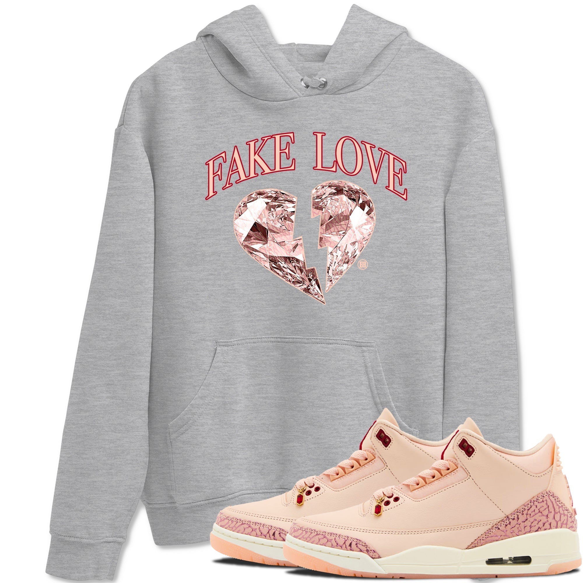 Fake Love snkmatch Tees - Air Jordan 3 Valentines Day
