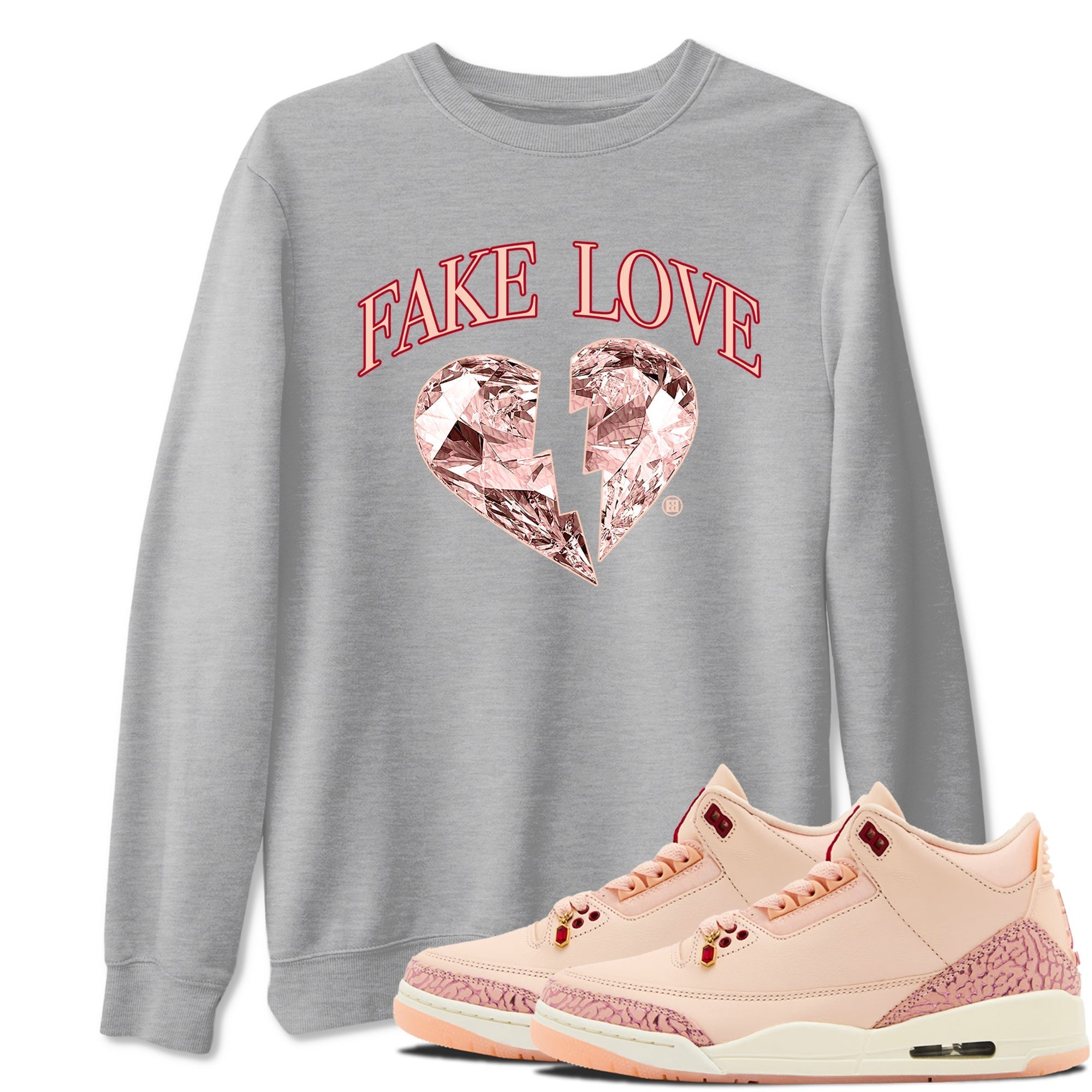 Fake Love snkmatch Tees - Air Jordan 3 Valentines Day