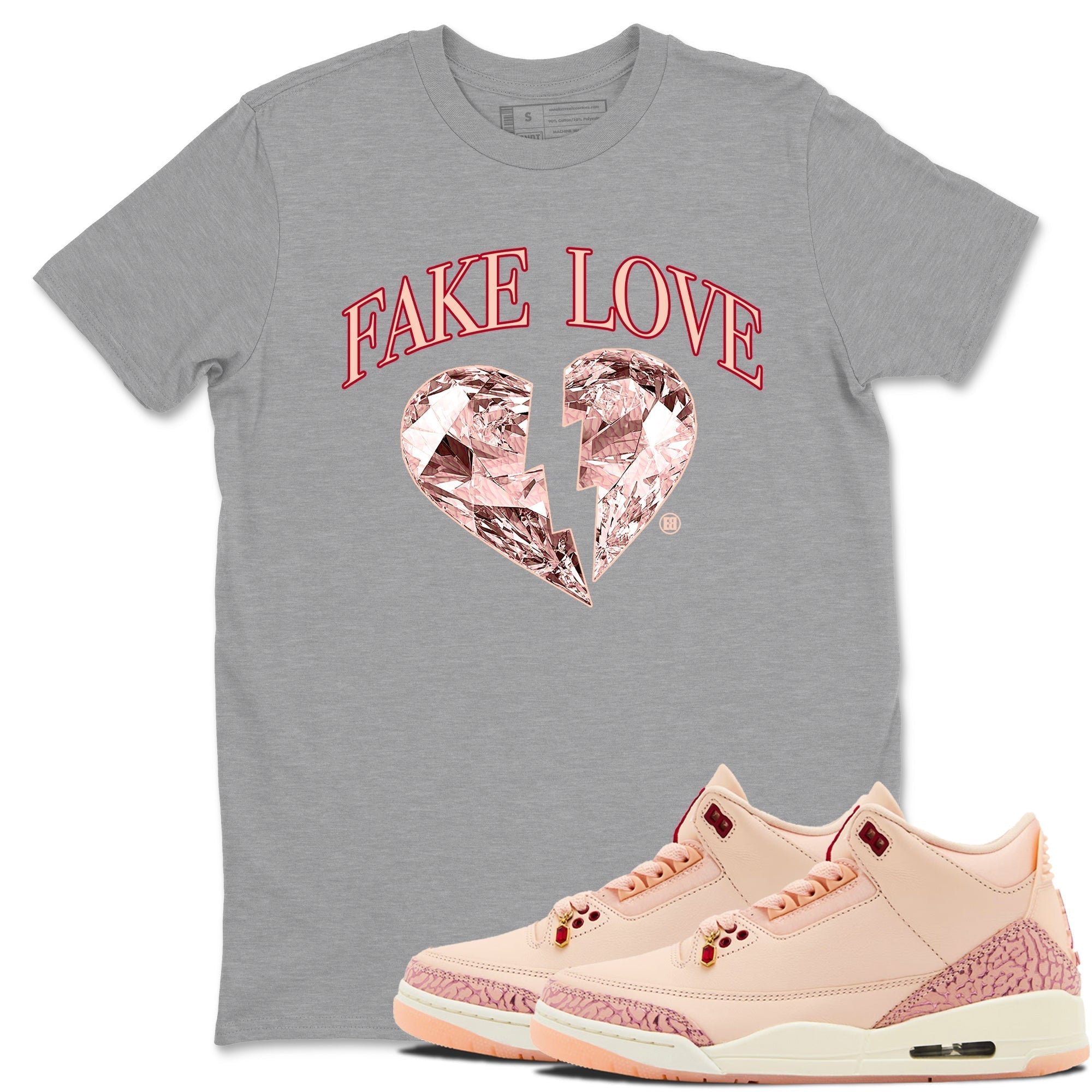 Fake Love snkmatch Tees - Air Jordan 3 Valentines Day