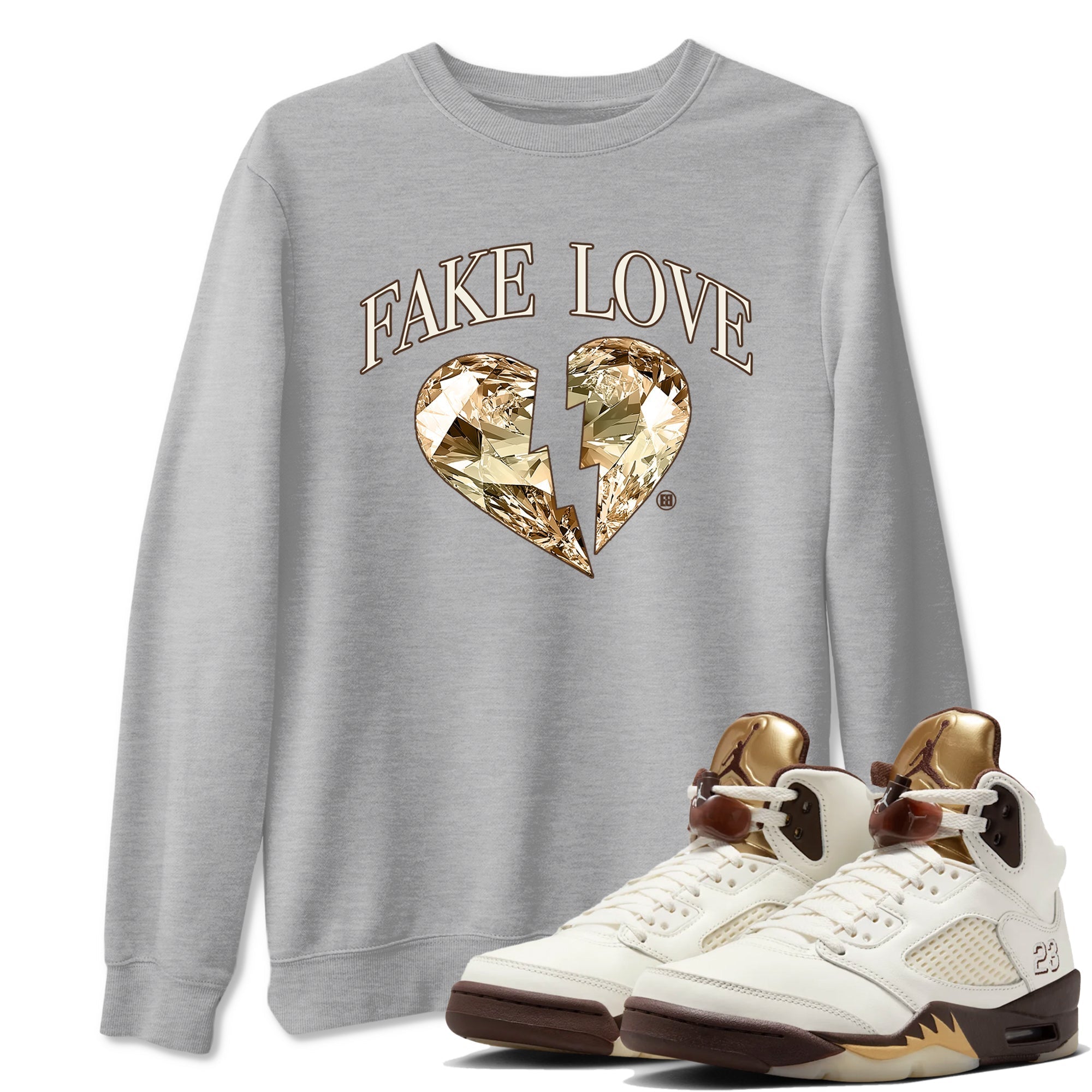 Fake Love snkmatch Tees - Air Jordan 5 Golden Ticket