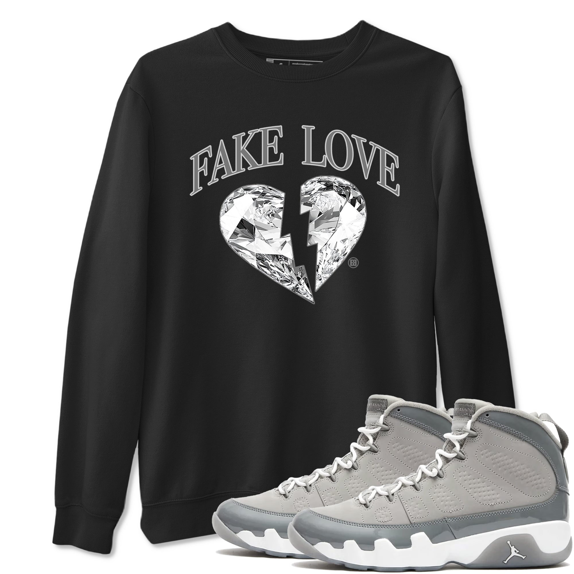 Fake Love snkmatch Tees - Air Jordan 9 Cool Grey