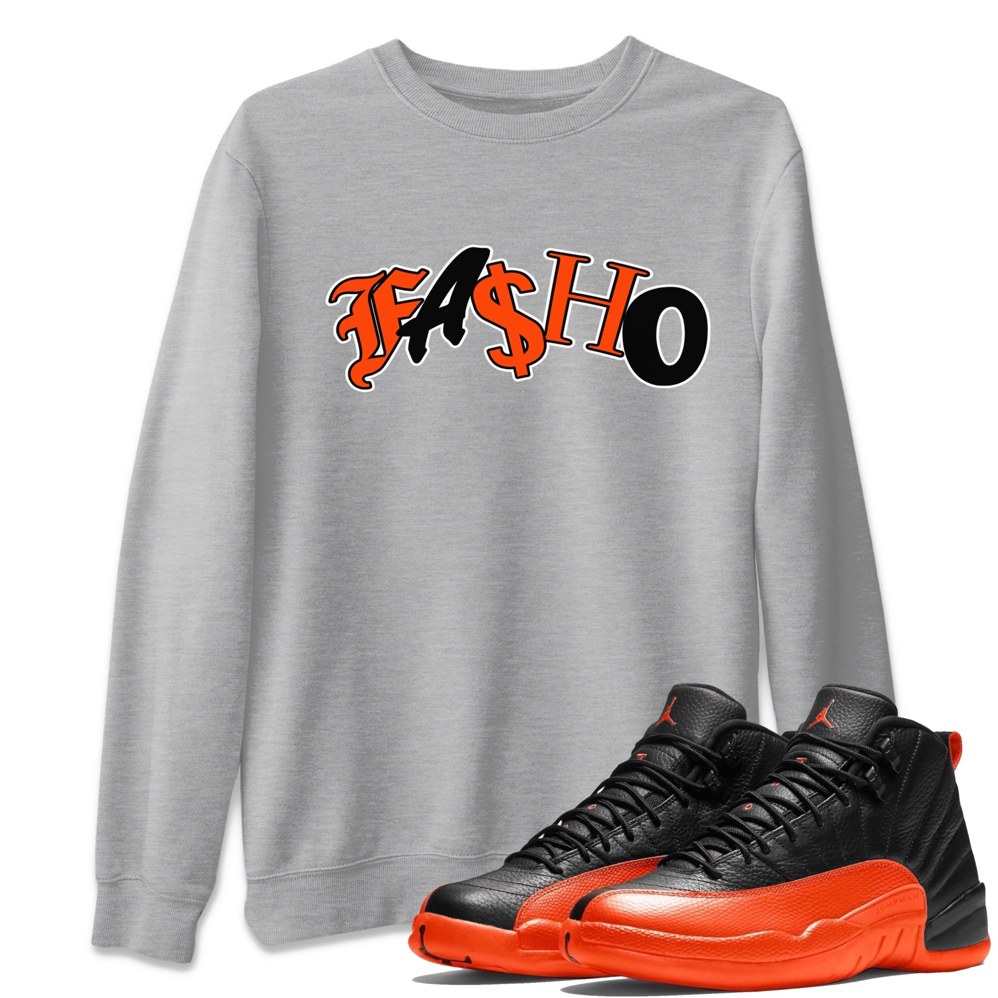 Fasho Unisex Tops - Air Jordan 12 Brilliant Orange