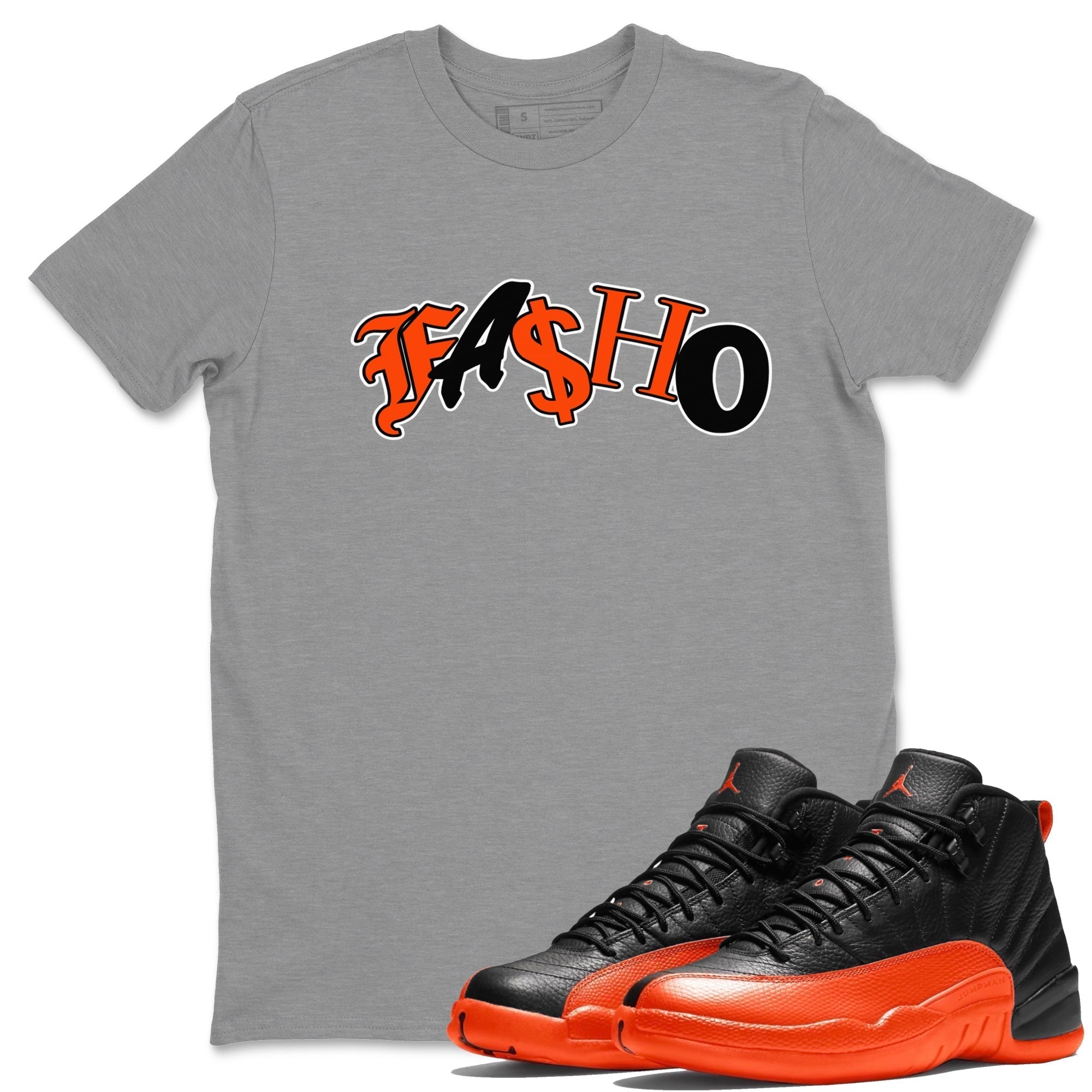 Fasho Unisex Tops - Air Jordan 12 Brilliant Orange