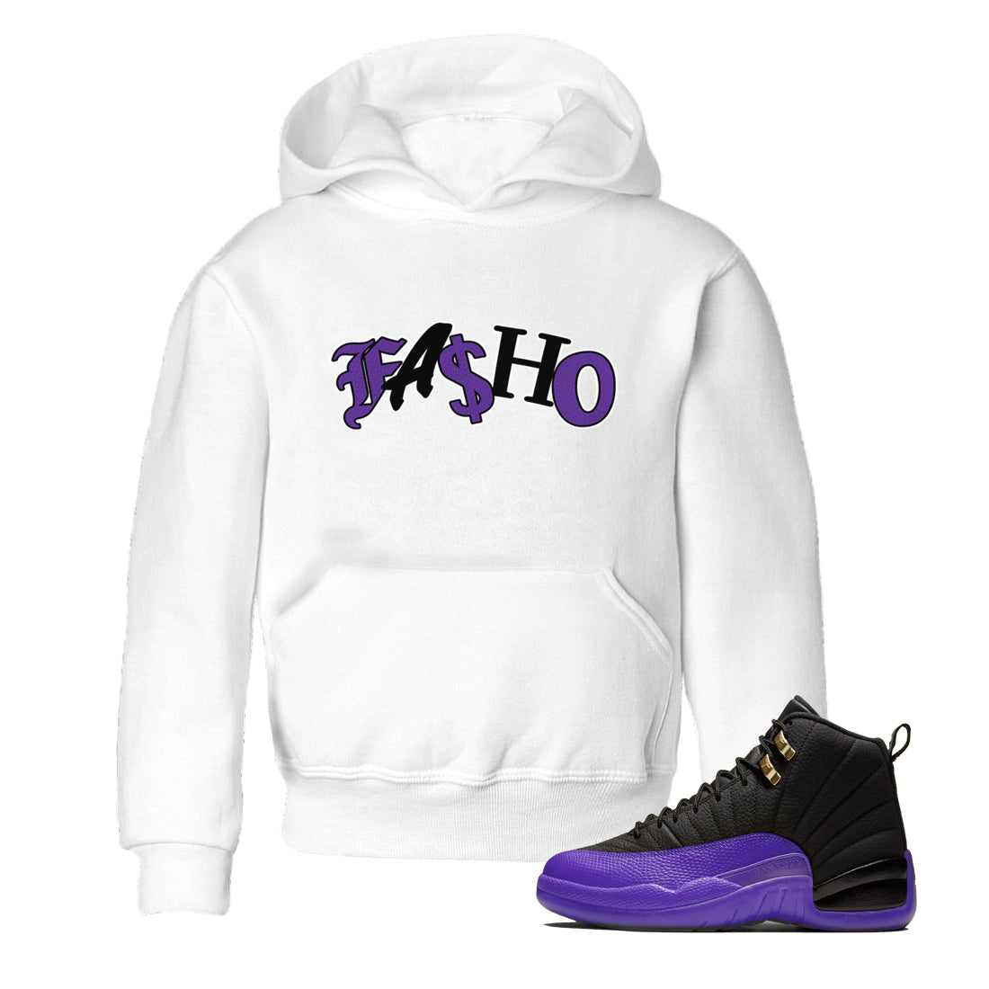 Fasho Kids Tops - Air Jordan 12 Field Purple