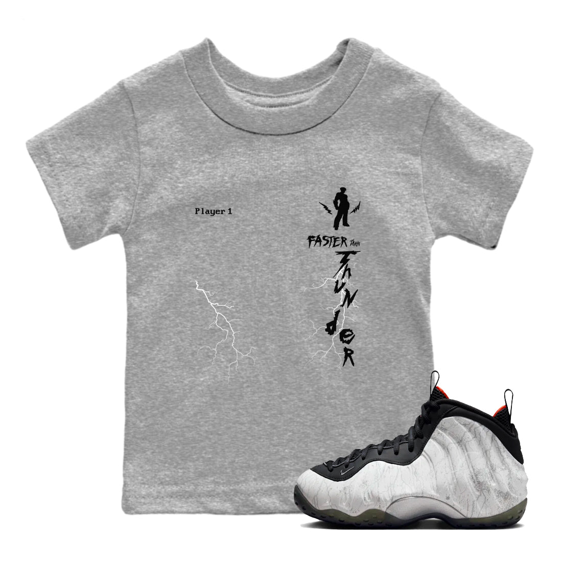 Faster Than Thunder snkmatch Tees Kids - Air Foamposite One Jin