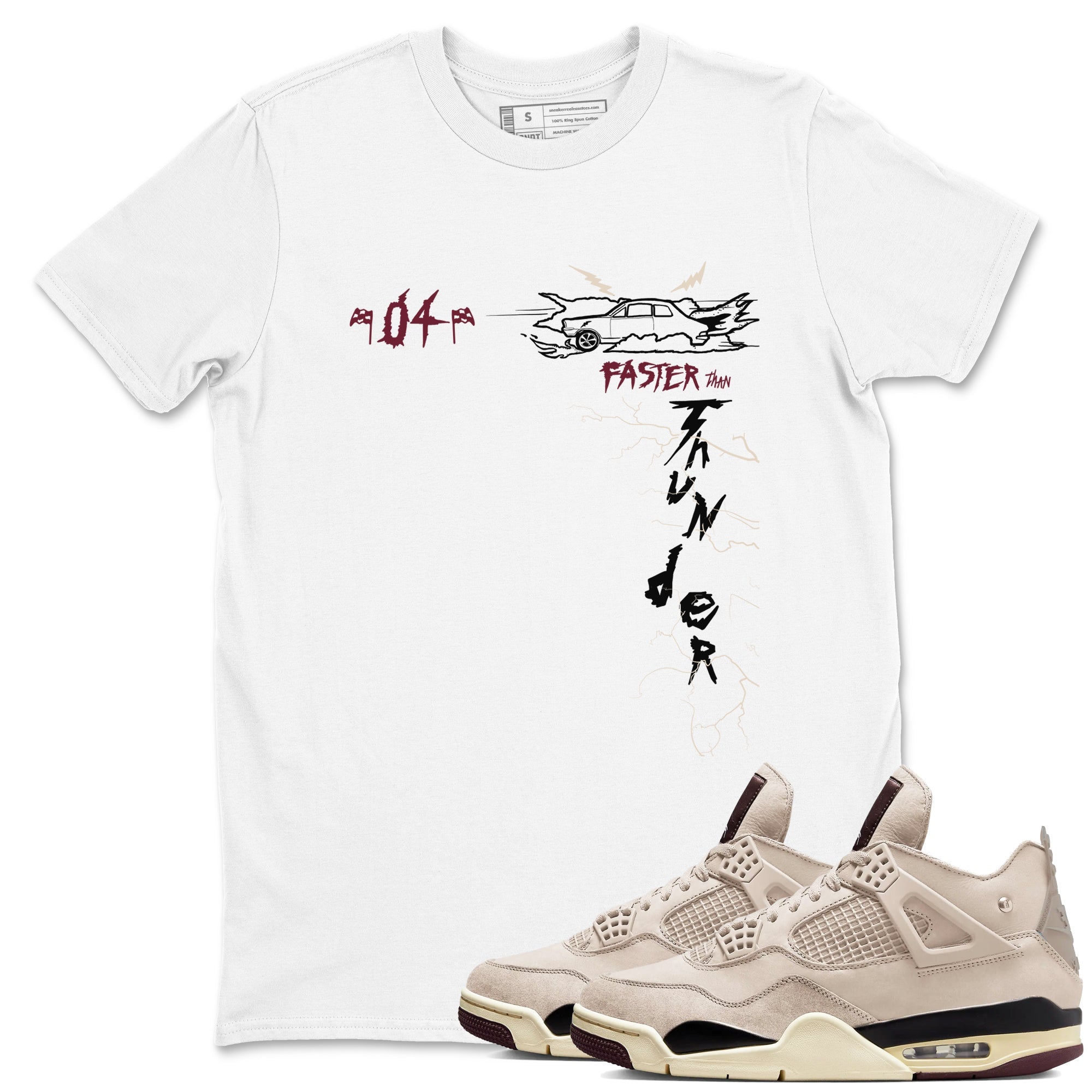 Faster Than Thunder snkmatch Tees - Air Jordan 4 A Ma Maniere x Fossil Stone
