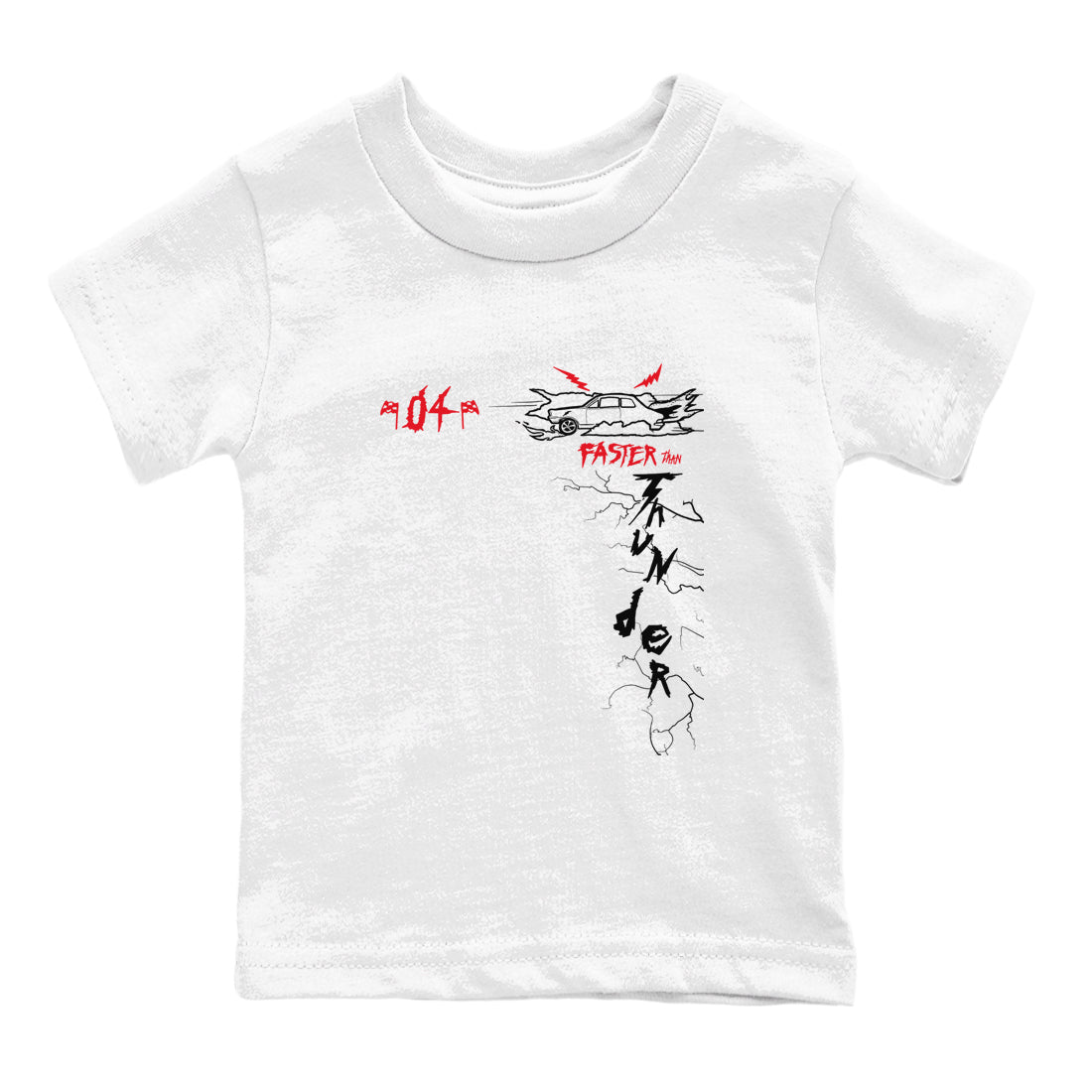 Faster Than Thunder snkmatch Tees Kids - Air Jordan 4 Red Thunder