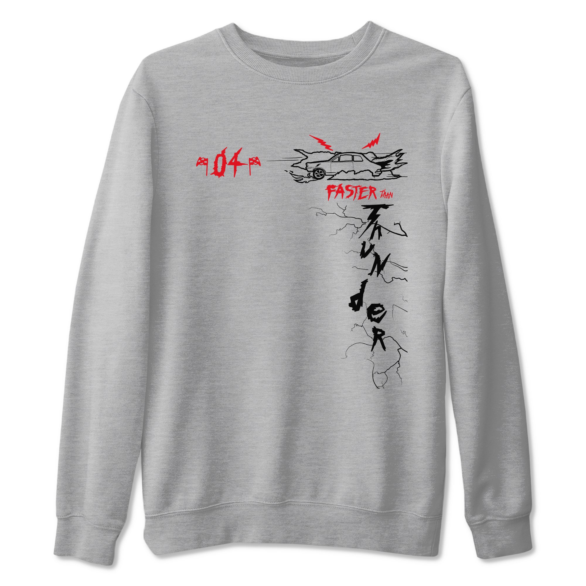 Faster Than Thunder snkmatch Tees - Air Jordan 4 Red Thunder
