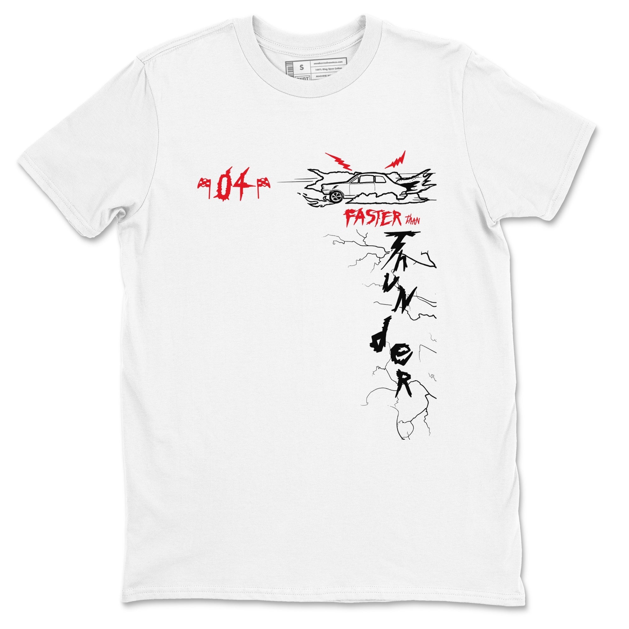 Faster Than Thunder snkmatch Tees - Air Jordan 4 Red Thunder