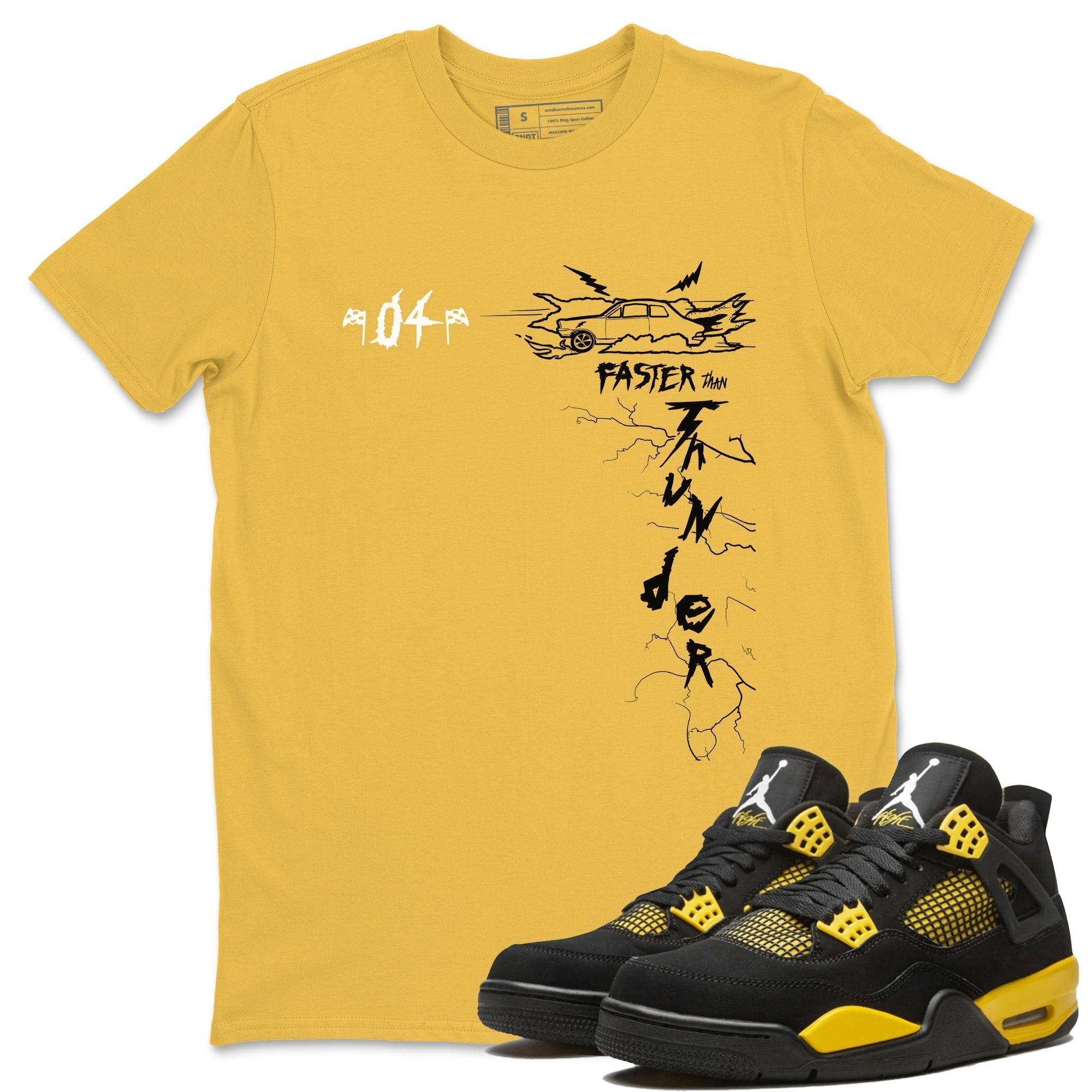 Faster Than Thunder snkmatch Tees - Air Jordan 4 Thunder