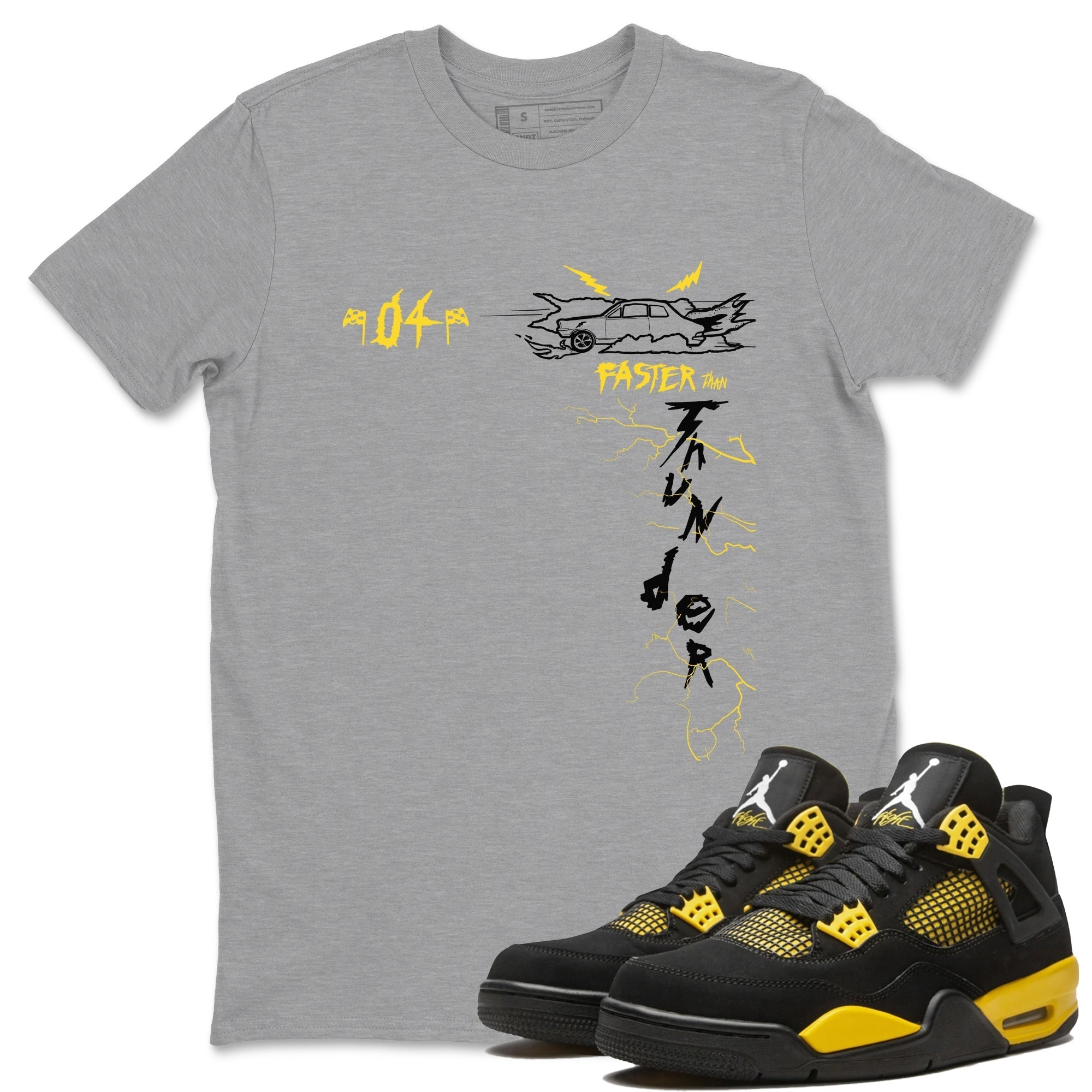 Faster Than Thunder snkmatch Tees - Air Jordan 4 Thunder