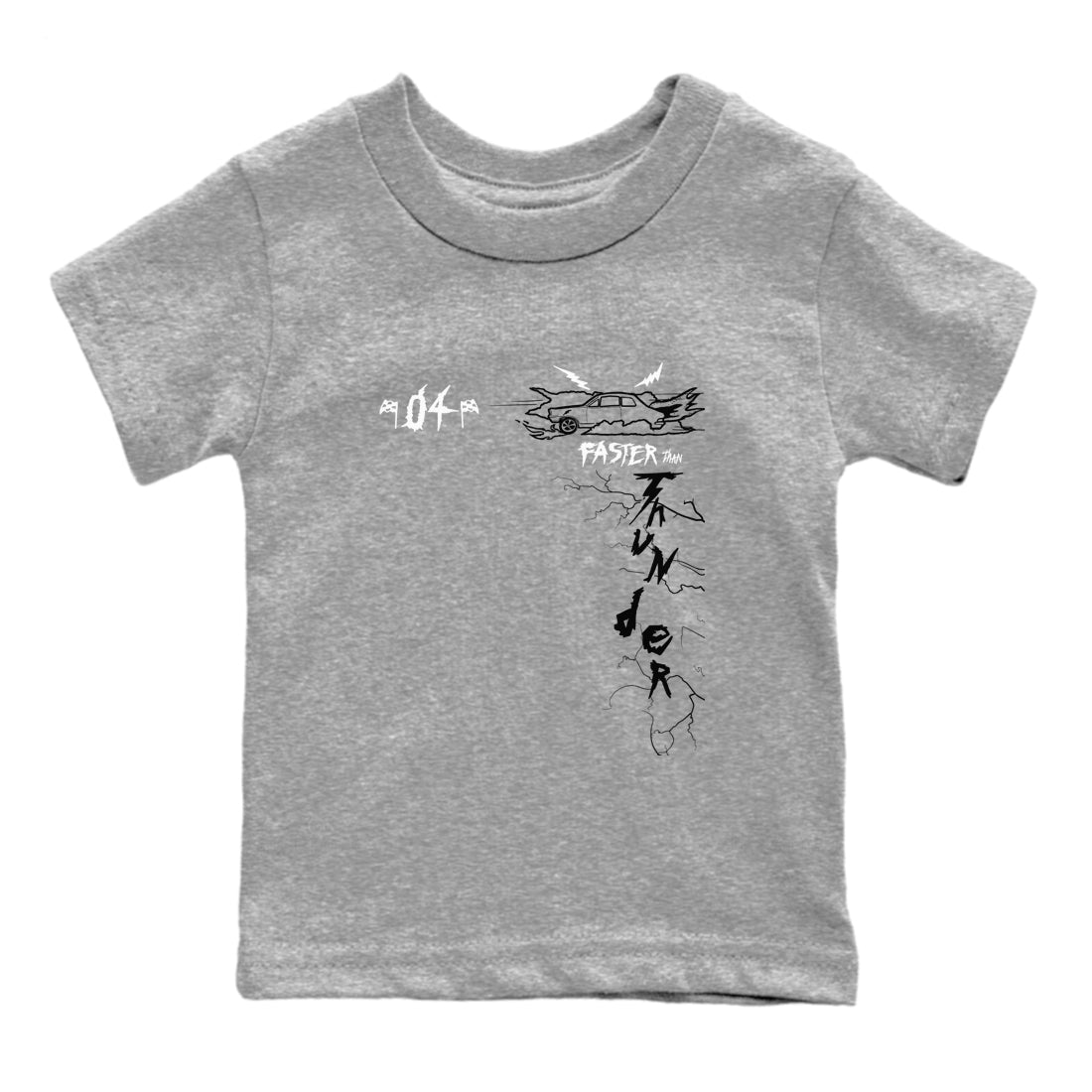Faster Than Thunder snkmatch Tees Kids - Air Jordan 4 White Thunder