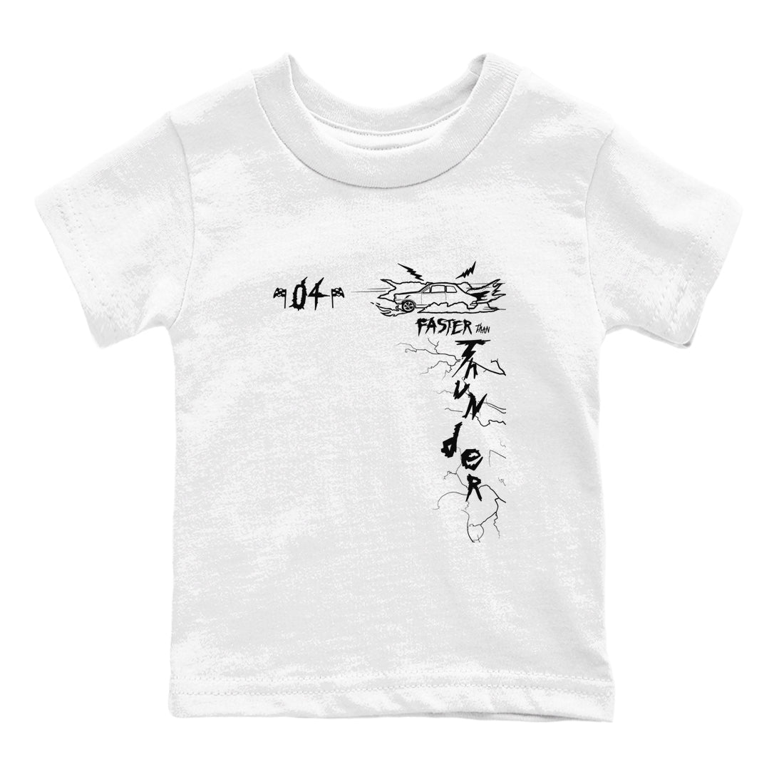 Faster Than Thunder snkmatch Tees Kids - Air Jordan 4 White Thunder