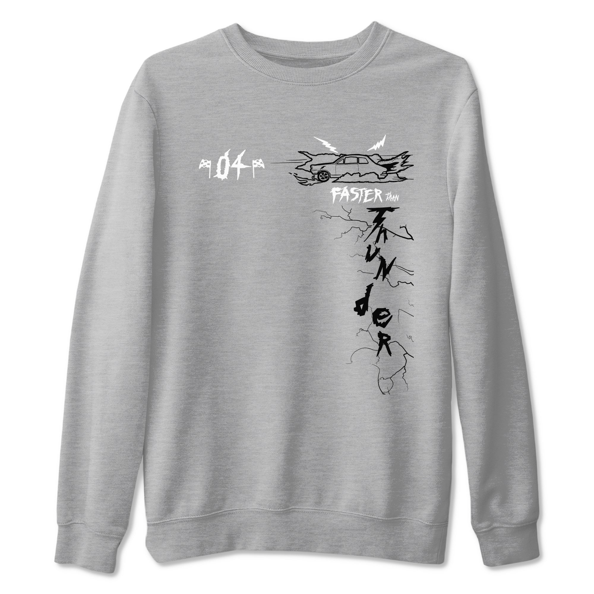 Faster Than Thunder snkmatch Tees - Air Jordan 4 White Thunder