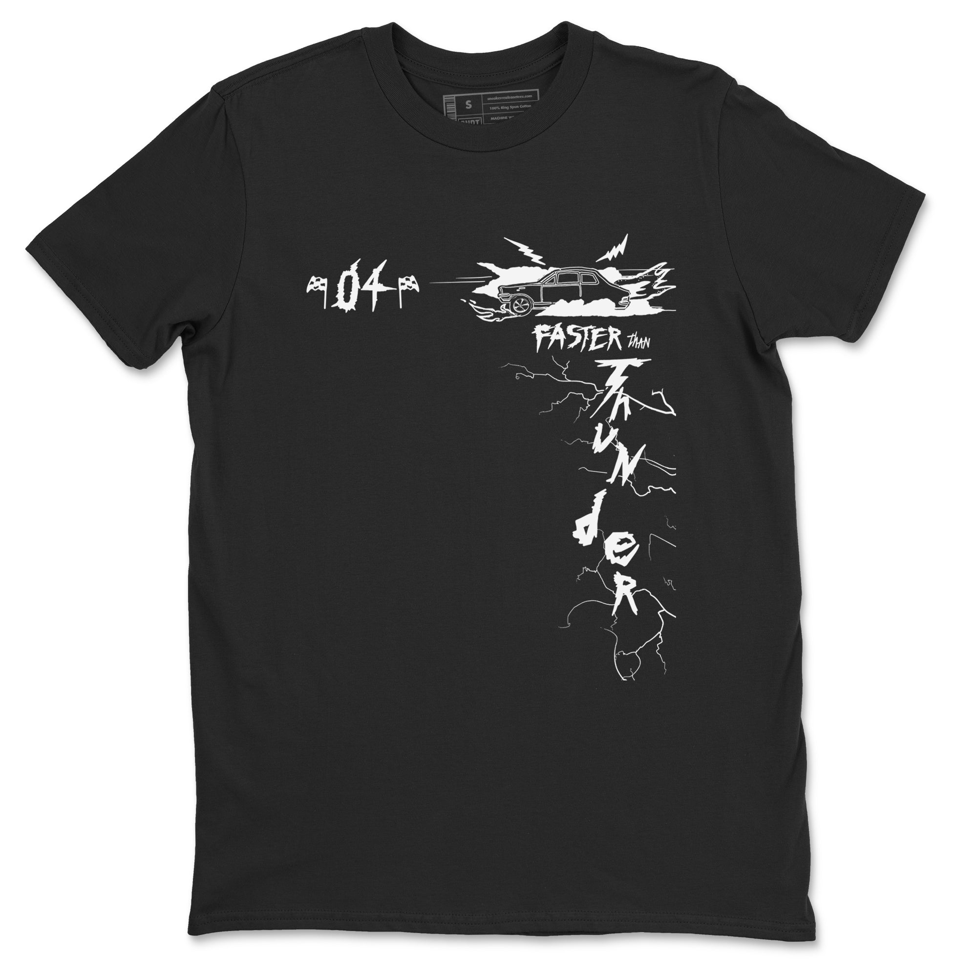 Faster Than Thunder snkmatch Tees - Air Jordan 4 White Thunder