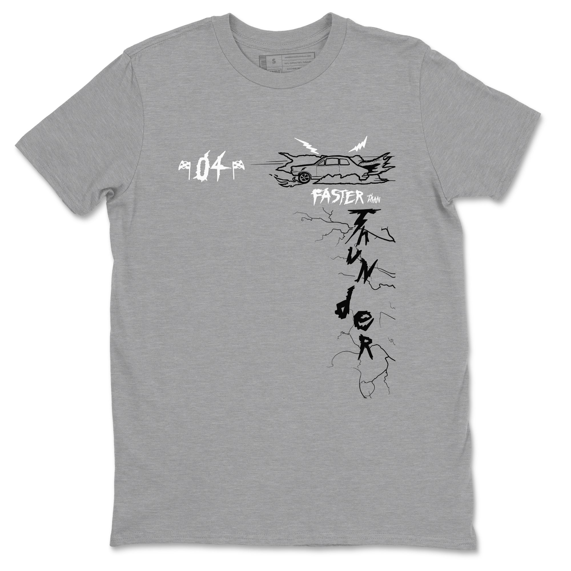 Faster Than Thunder snkmatch Tees - Air Jordan 4 White Thunder