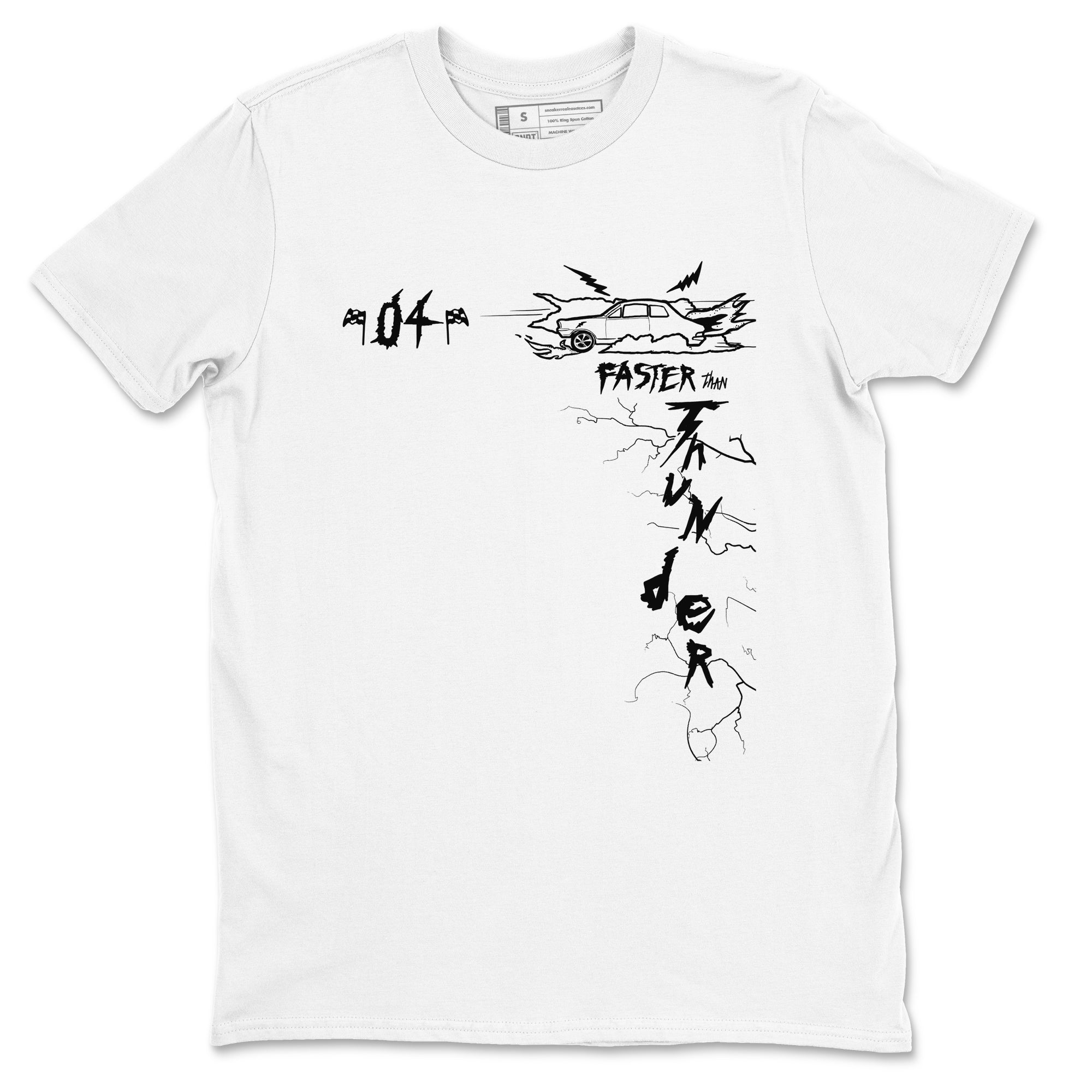 Faster Than Thunder snkmatch Tees - Air Jordan 4 White Thunder