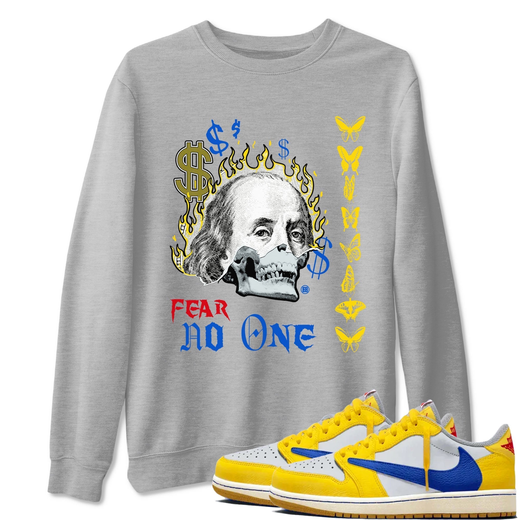 Fear No One snkmatch Tees - Air Jordan 1 Travis Scott Canary