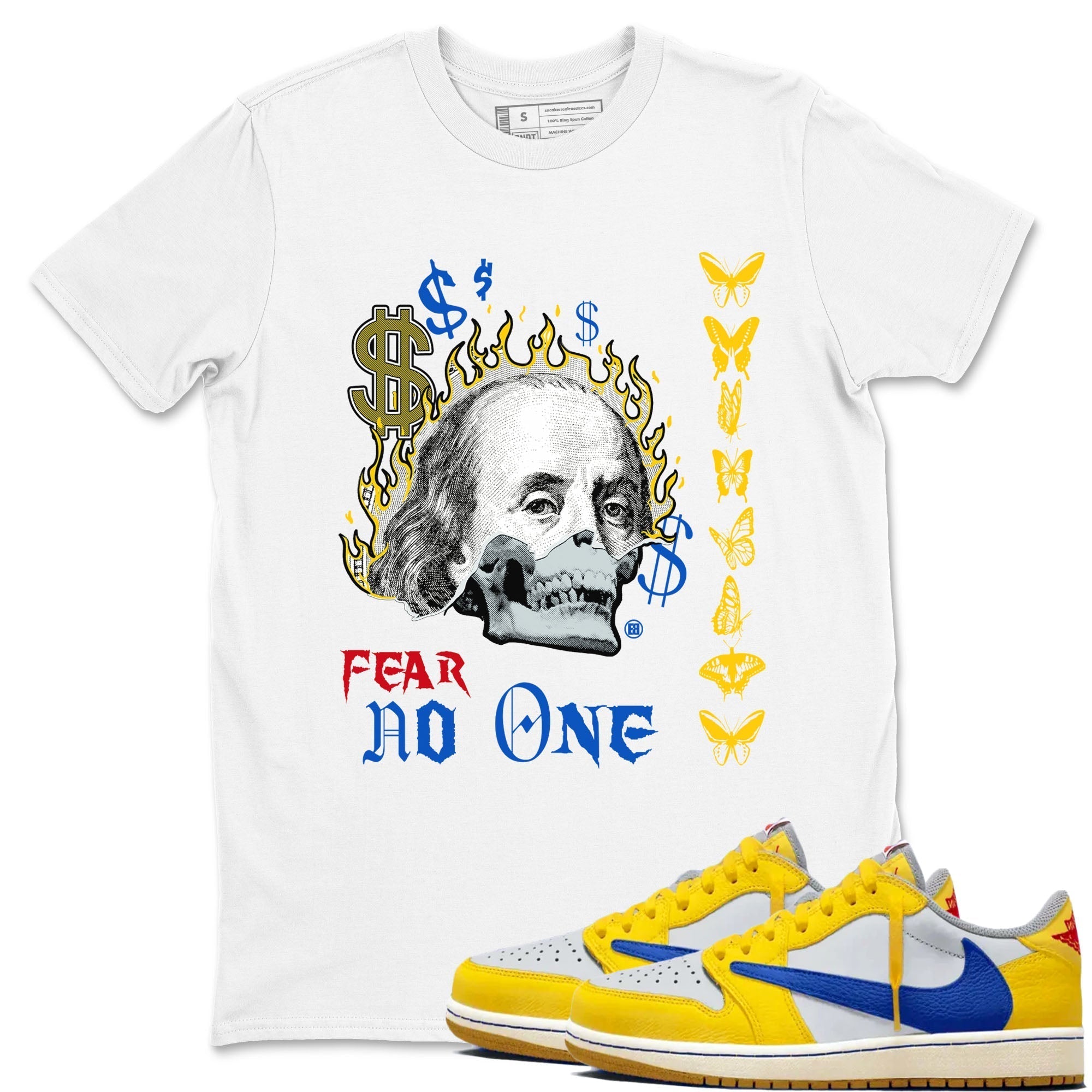 Fear No One snkmatch Tees - Air Jordan 1 Travis Scott Canary