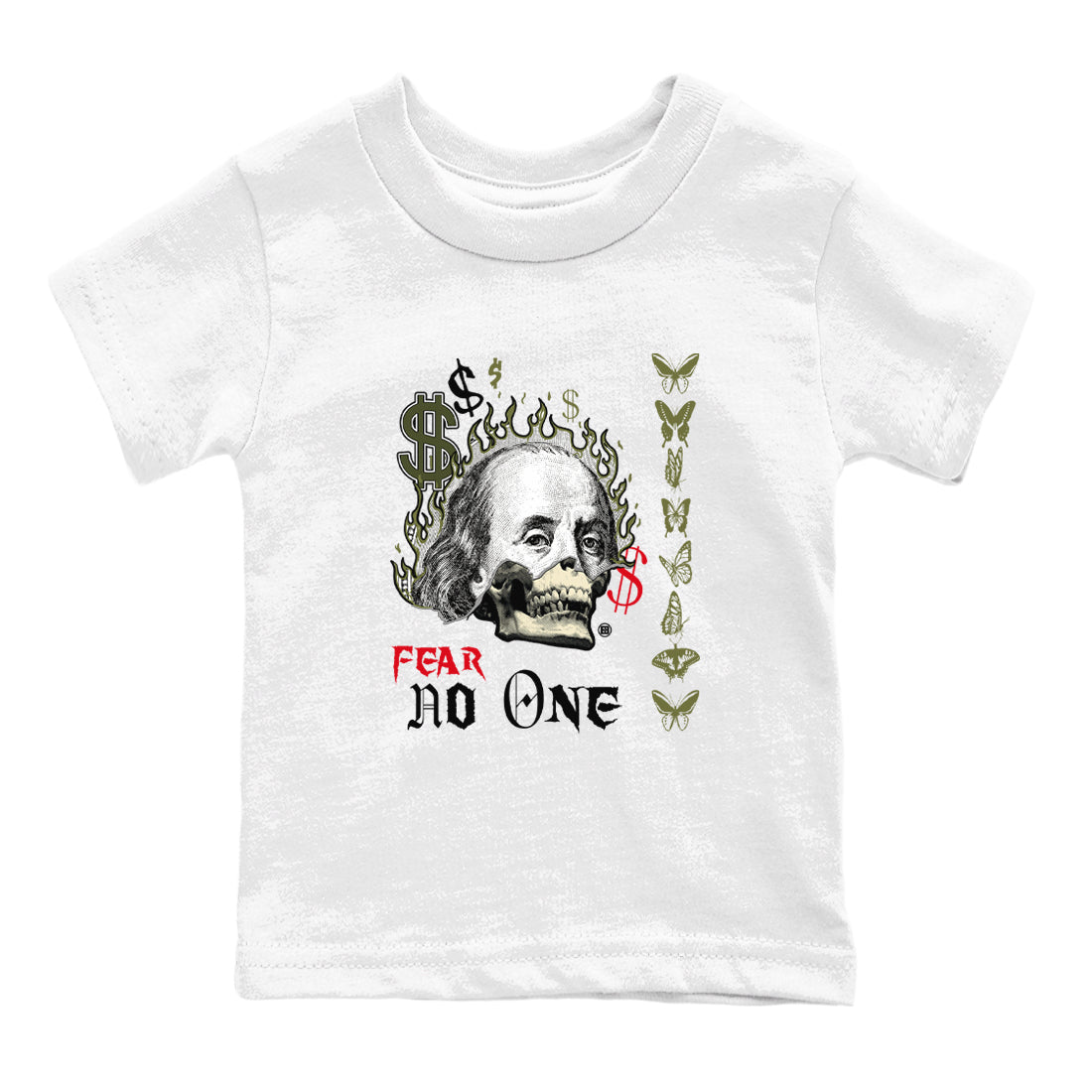 Fear No One snkmatch Tees Kids - Air Jordan 1 Travis Scott Medium Olive