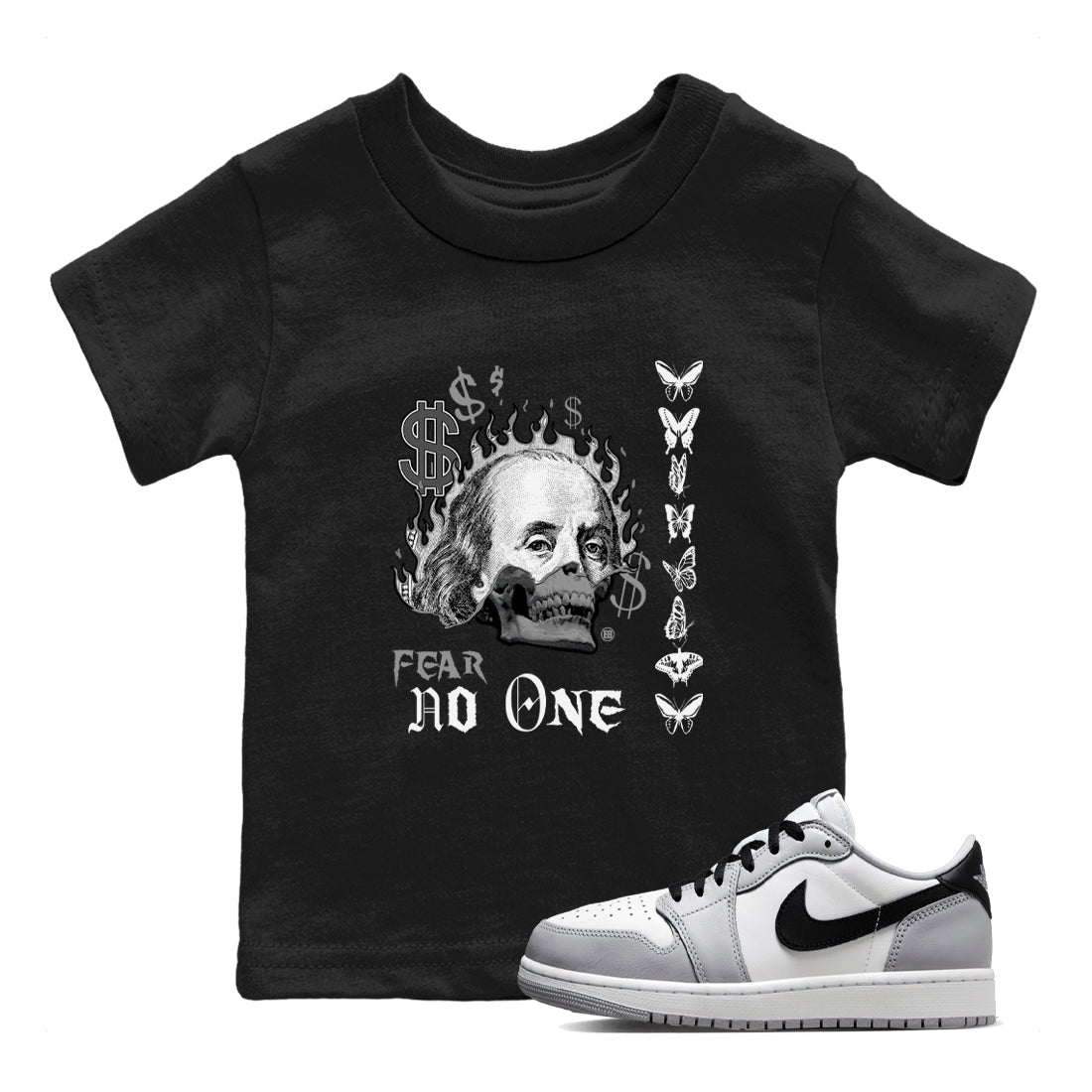 Fear No One snkmatch Tees Kids - Air Jordan 1 Wolf Grey