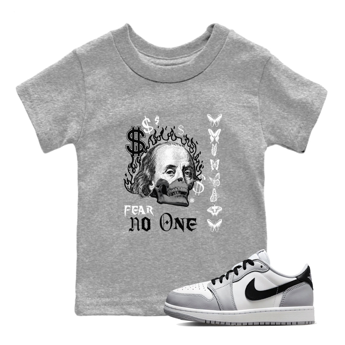 Fear No One snkmatch Tees Kids - Air Jordan 1 Wolf Grey