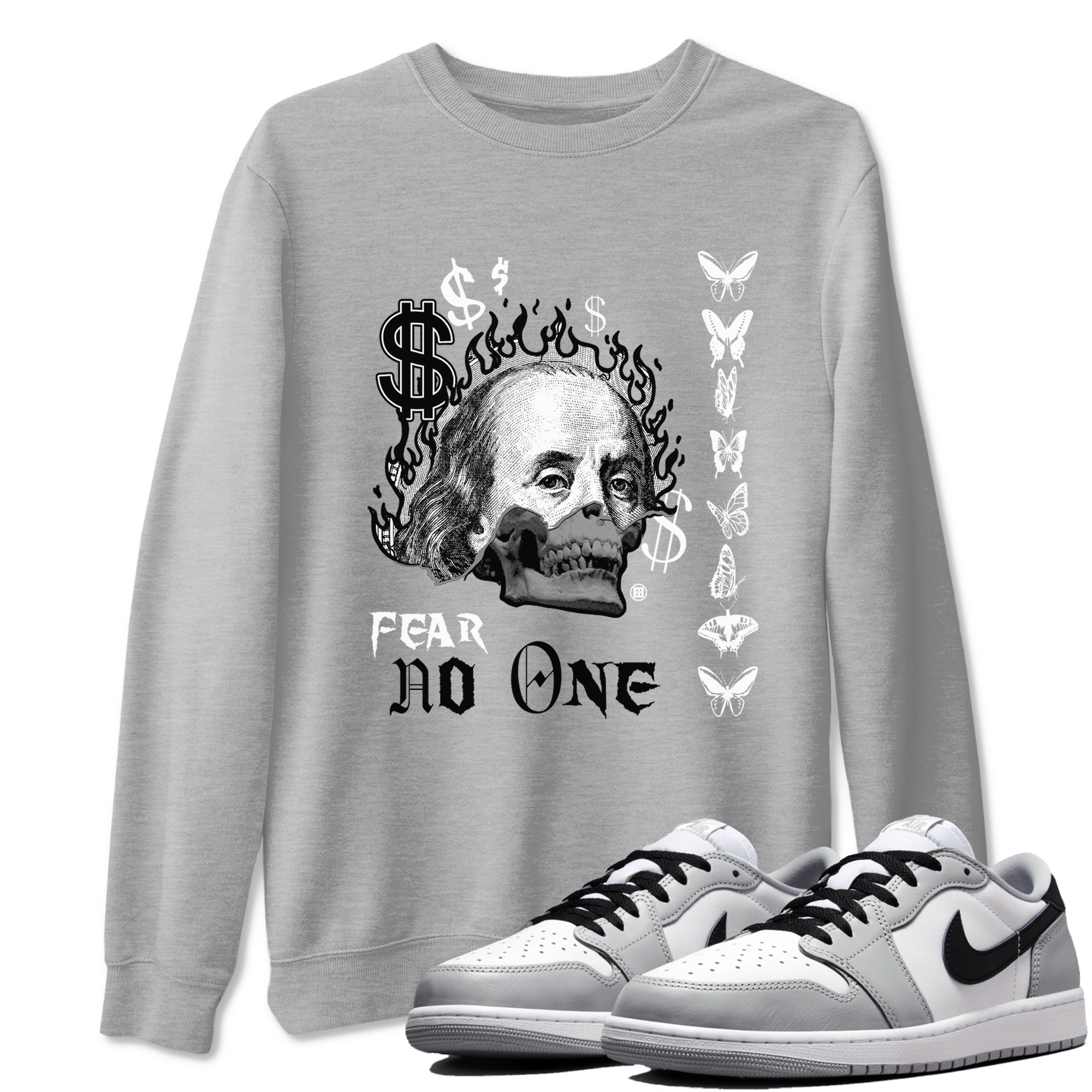 Fear No One snkmatch Tees - Air Jordan 1 Wolf Grey