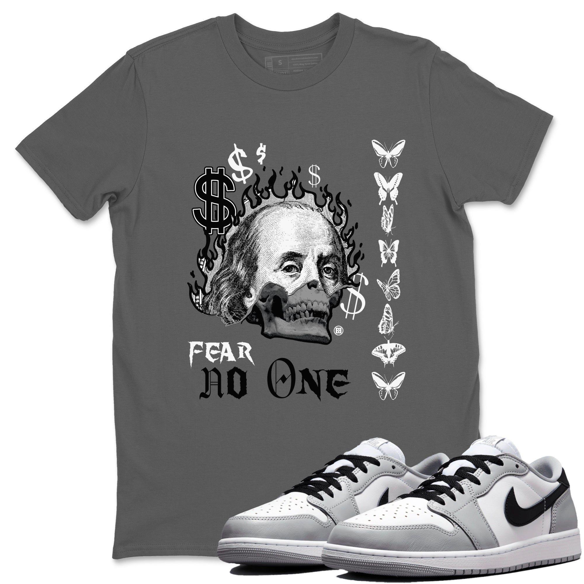 Fear No One snkmatch Tees - Air Jordan 1 Wolf Grey