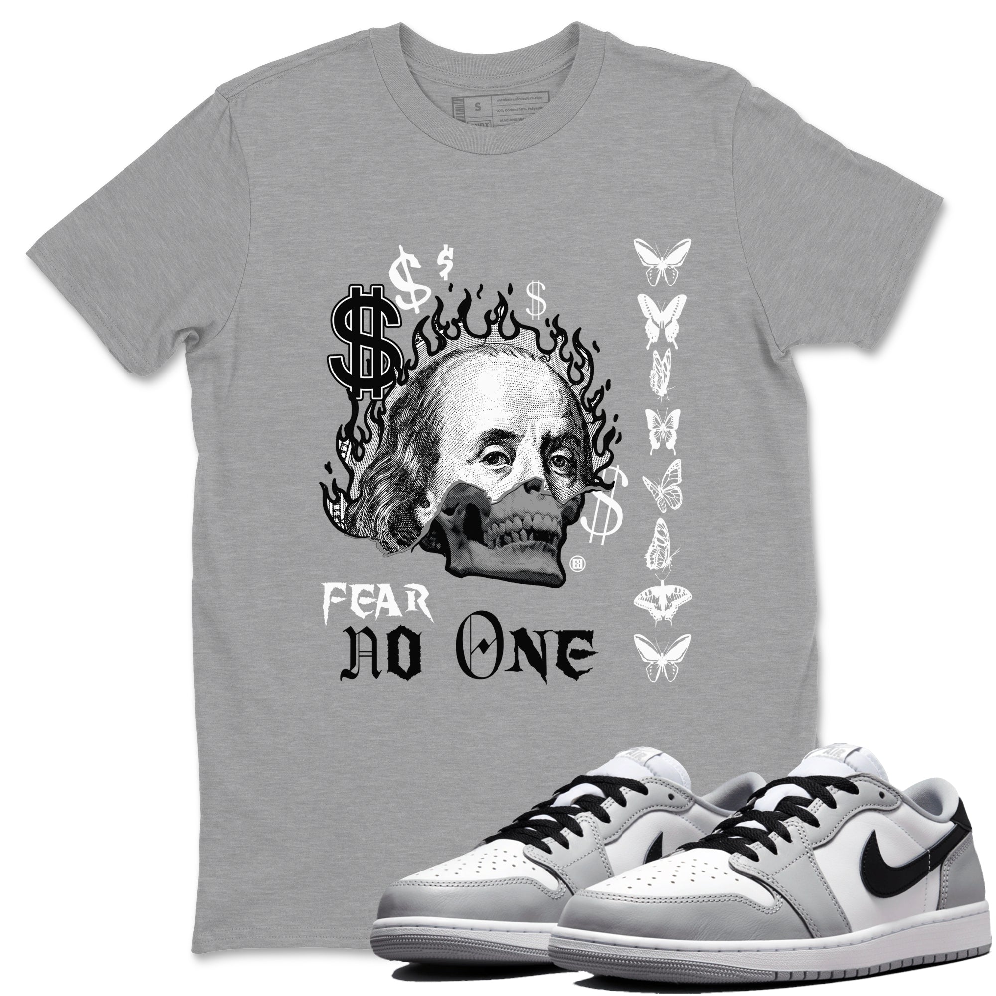 Fear No One snkmatch Tees - Air Jordan 1 Wolf Grey