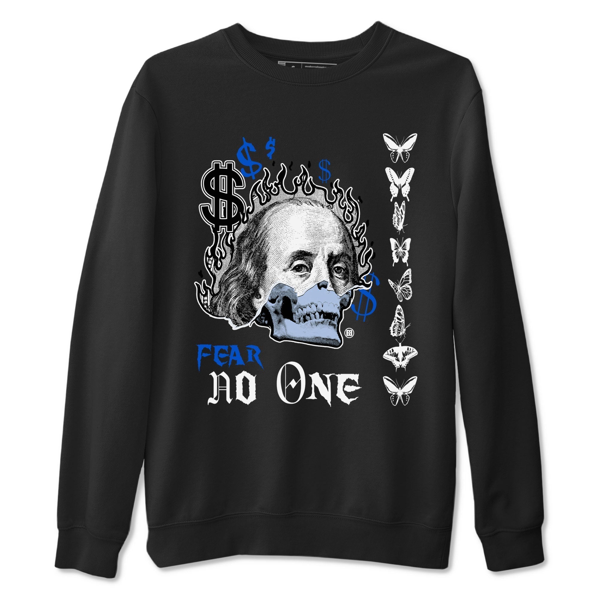 Fear No One snkmatch Tees - Air Jordan 11 Black and Varsity Royal