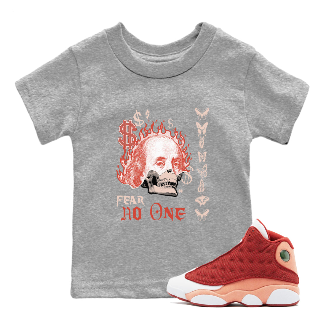 Fear No One snkmatch Tees Kids - Air Jordan 13 Dune Red