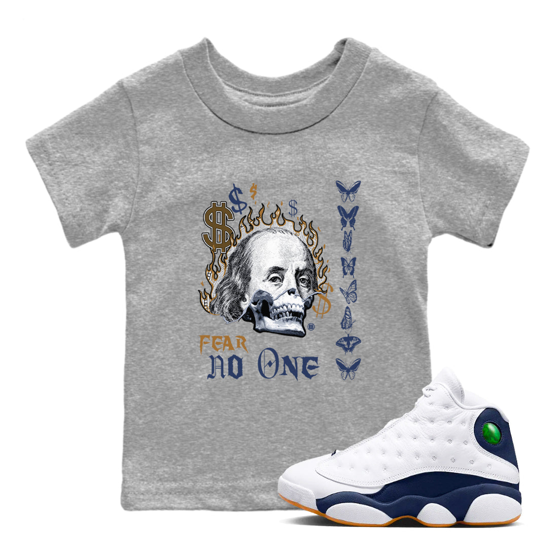 Fear No One snkmatch Tees Kids - Air Jordan 13 Midnight Navy